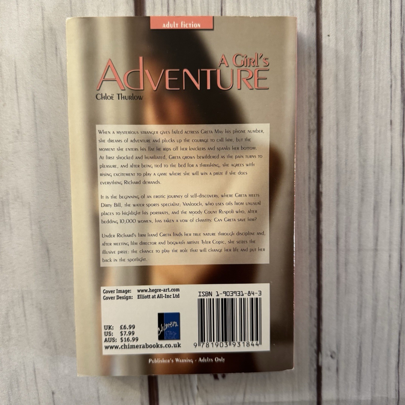 A Girl’s Adventure Chloe Thurlow Erotic Sleaze Pulp Chimera PB 2006 Smut