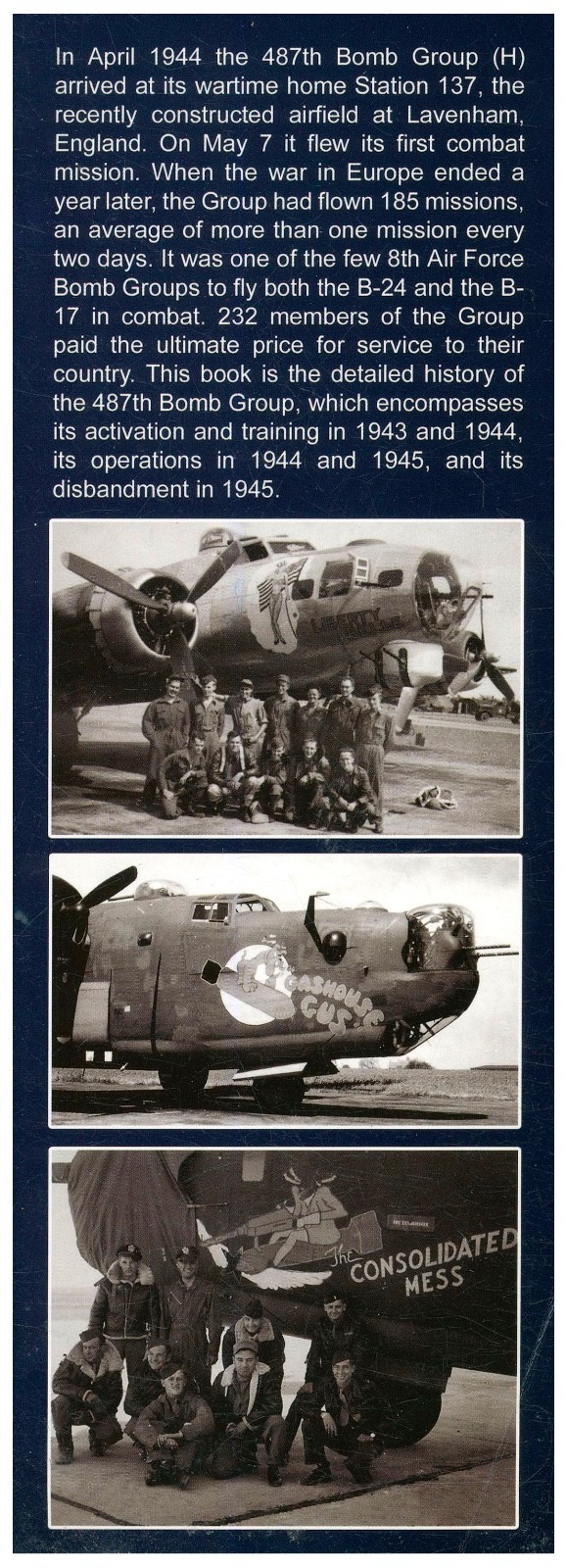The History of the 487th Bomb Group (H) by De Jong HC 2004 USAAF AVN