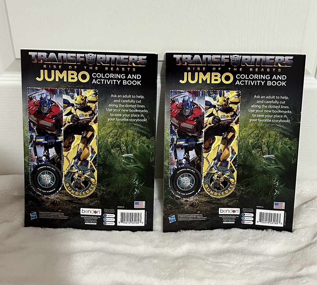 Transformers Rise Of The Beasts Jumbo Coloring&Activity Book 2 Pcs(Made In USA)