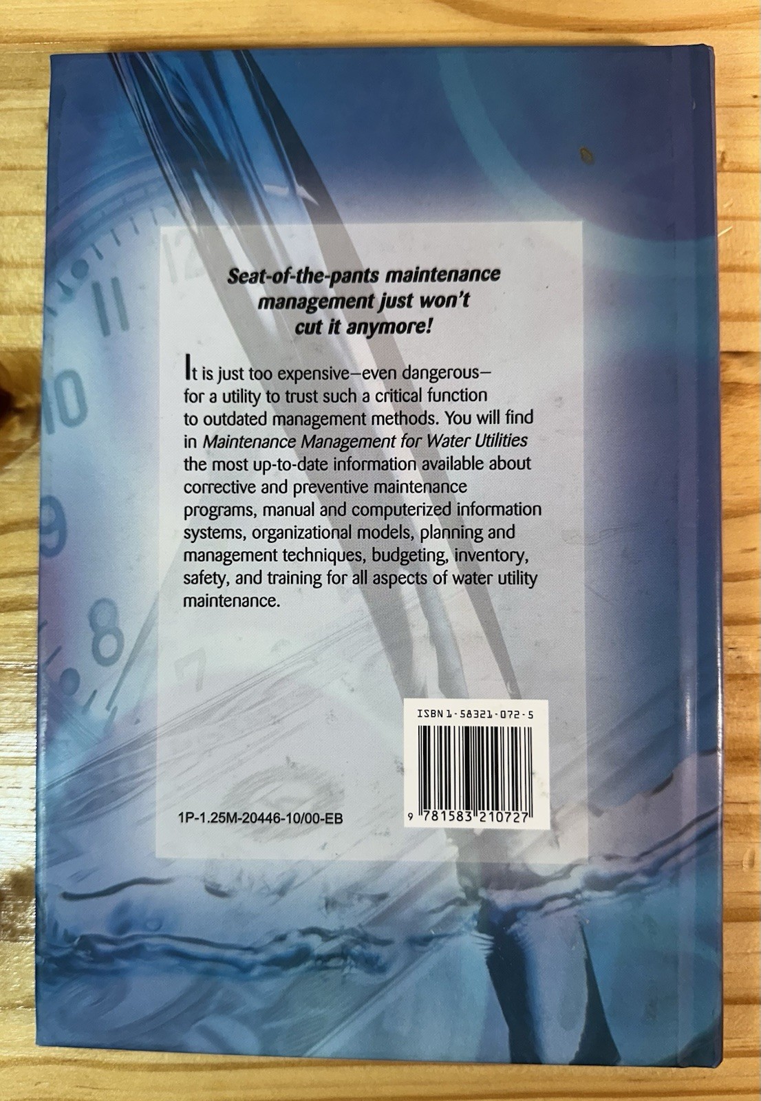 **Maintenance Management for Water Utilities: J. Jordan 2nd Ed / 2000 HC Book**