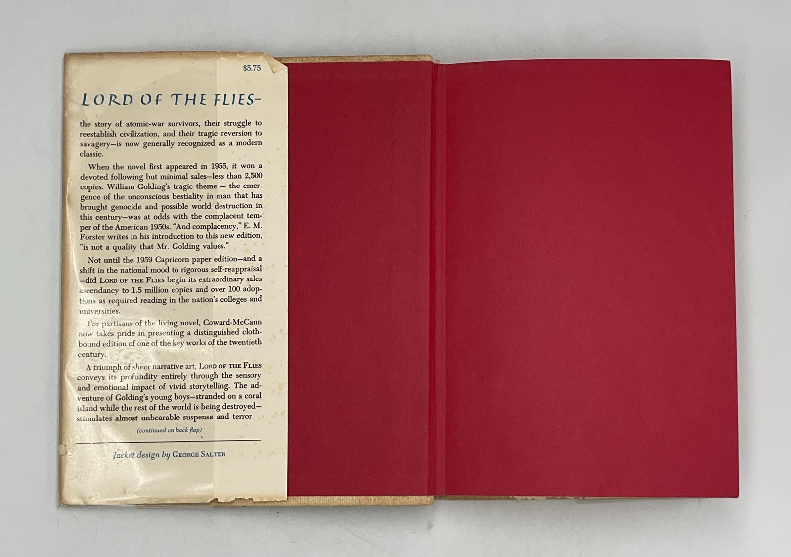 Vintage Lord Of The Flies William Golding Coward-McCann HC Tan DJ 1962 USA