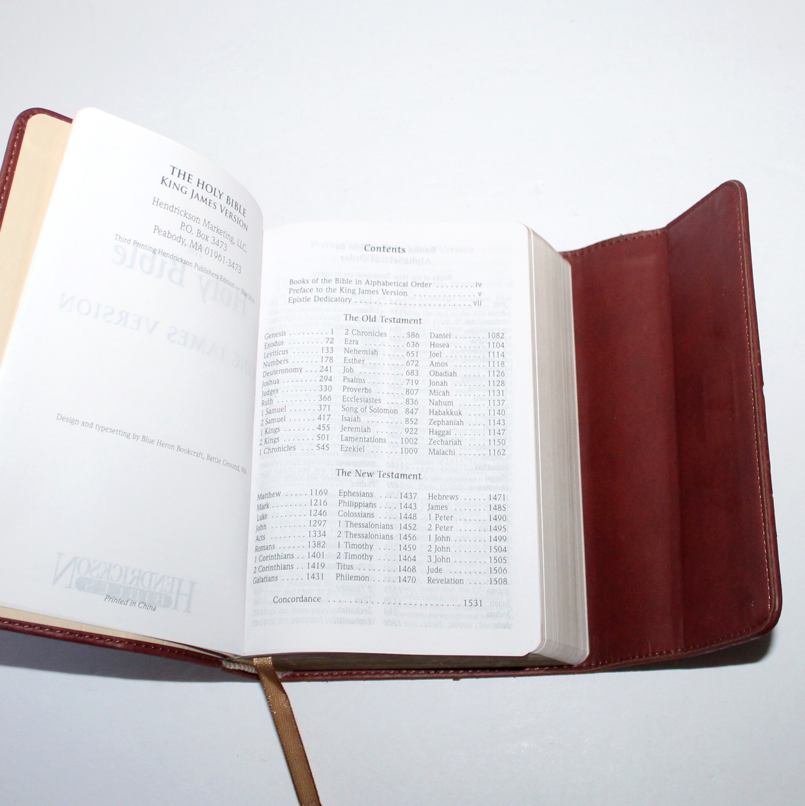 Holy Bible KJV Reference Edition Hendrickson faux leather flap