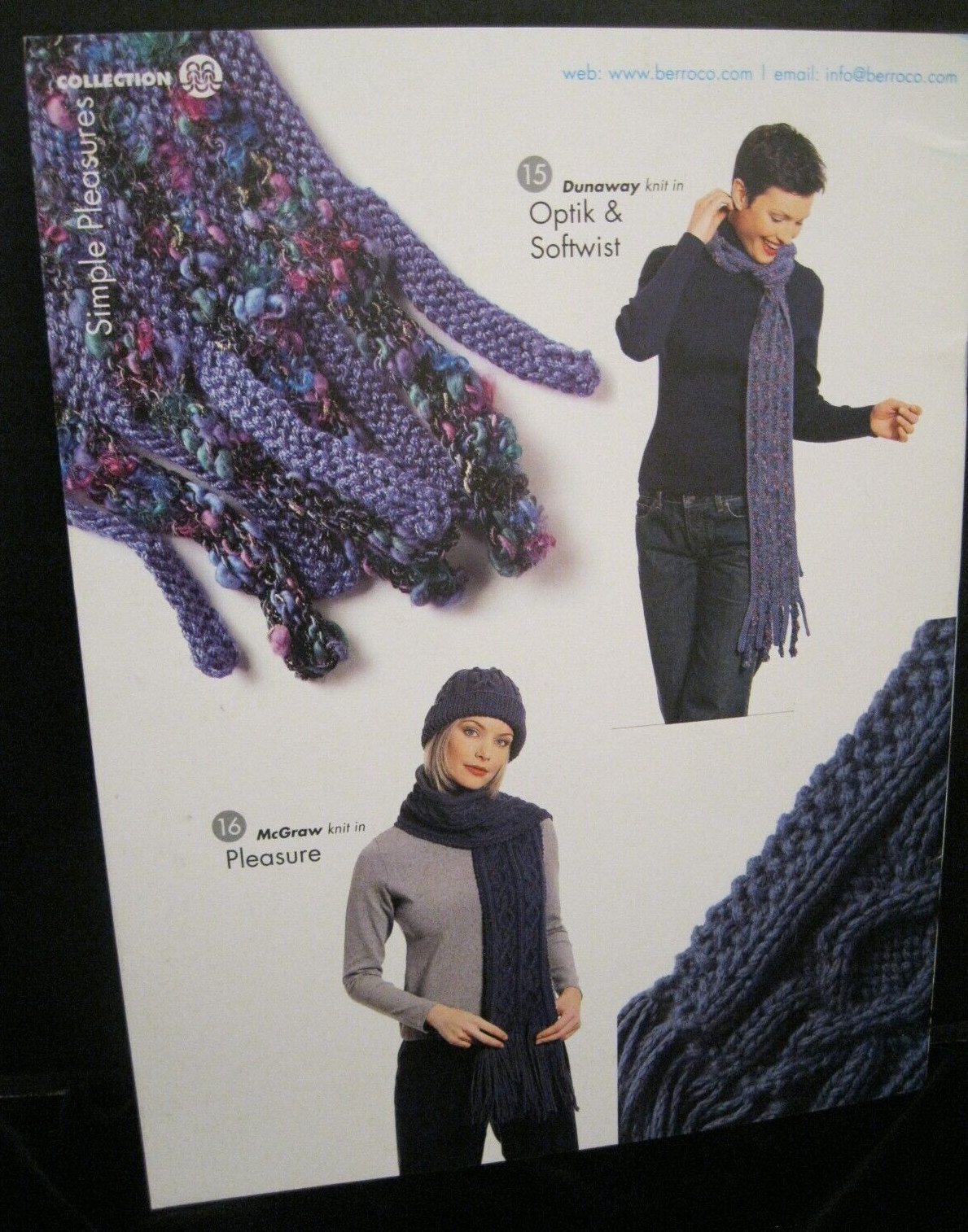 BERROCO SIMPLE PLEASURES COLLECTION #221 SOFTCOVER KNITTING PATTERNS NEW!