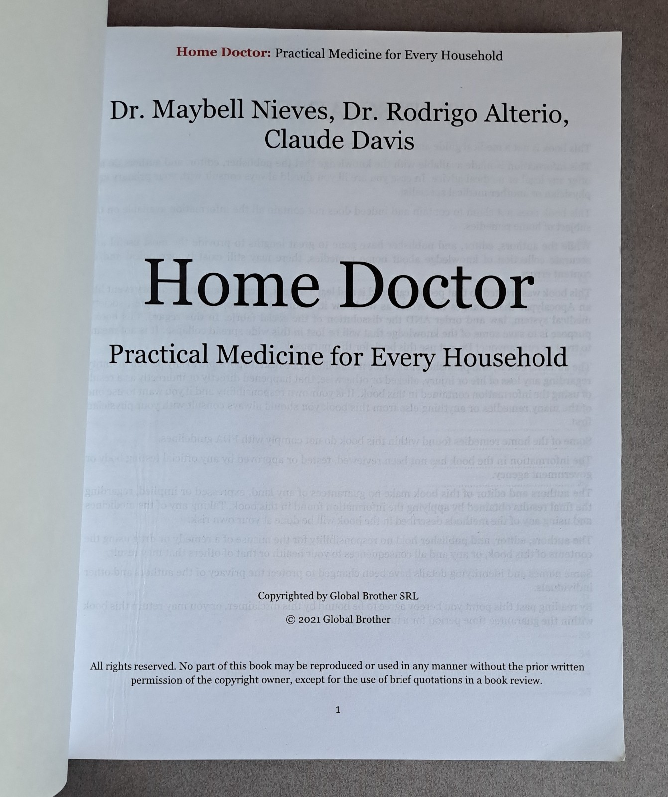 Home Doctor: Practical Medicine for Every Household USED Book: DISCOLORING, 2021