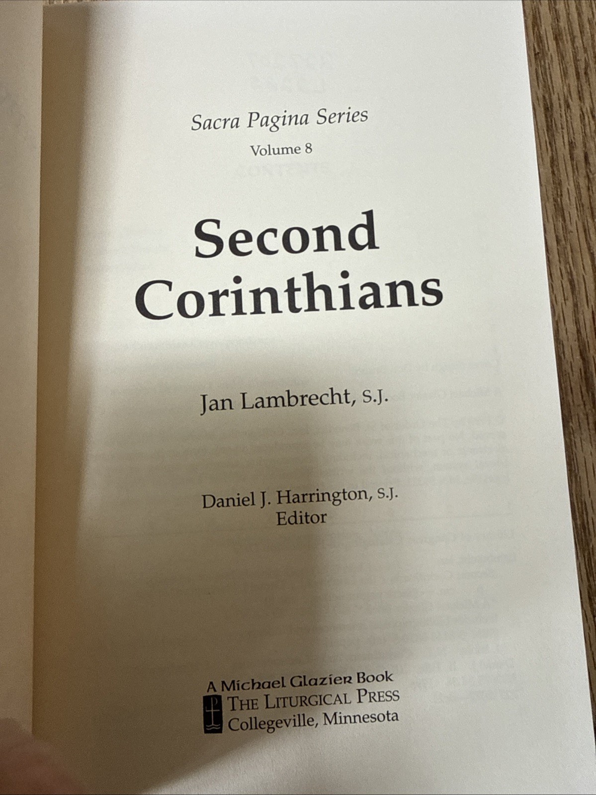 Second Corinthians by Jan Lambrecht (1999, Hardcover) Sacra Patina