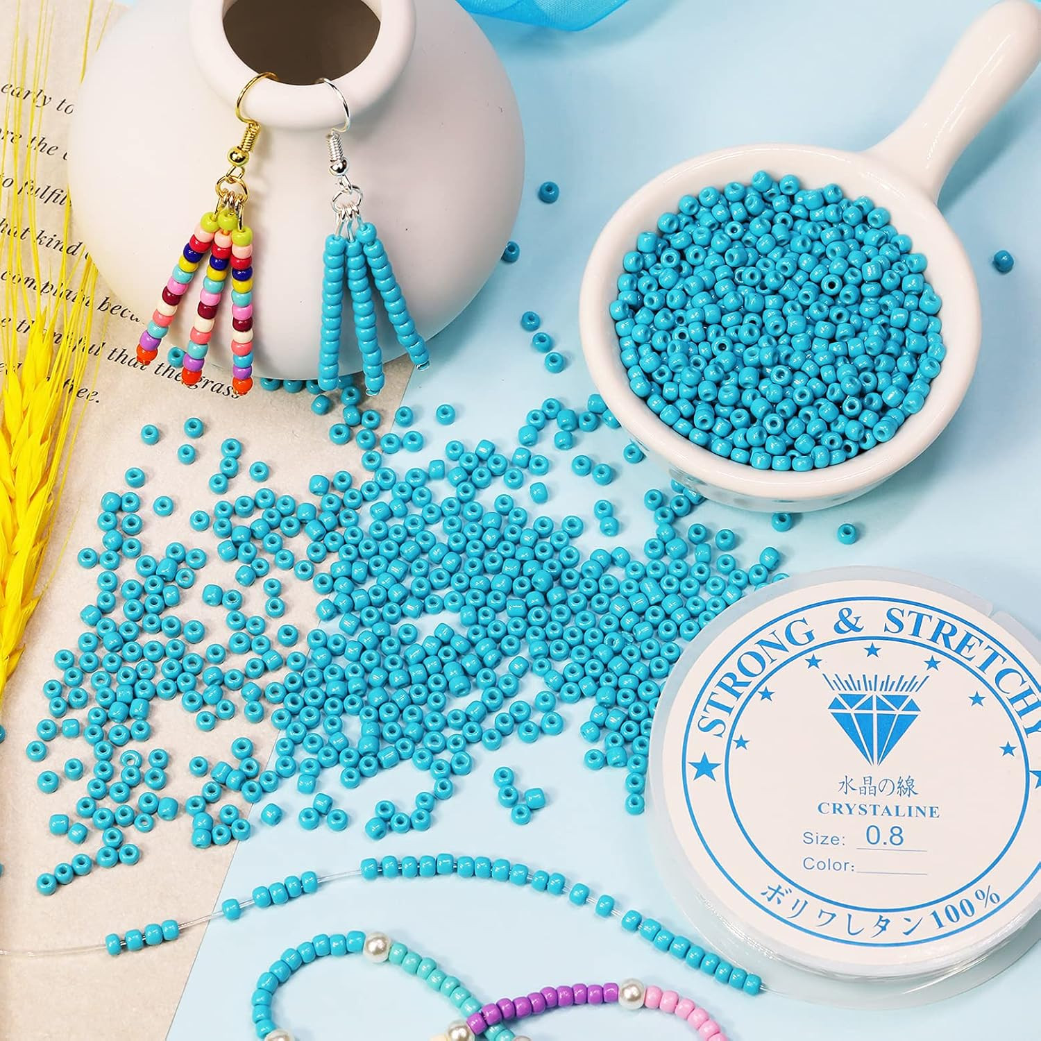 Turquo Blue Color 3mm Seed Beads About 3600pcs/100Grams in Bag, 8/0 Glass Craft