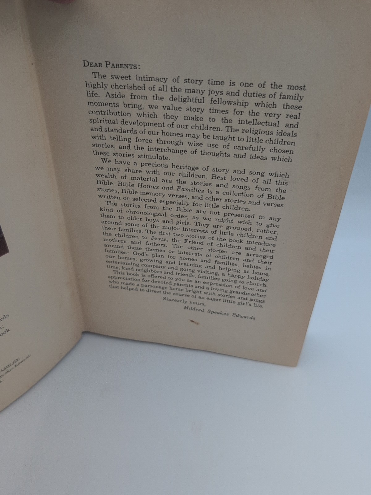1948 Vtg Bible Homes & Families Mildred Edwards Christian Children Book Picture