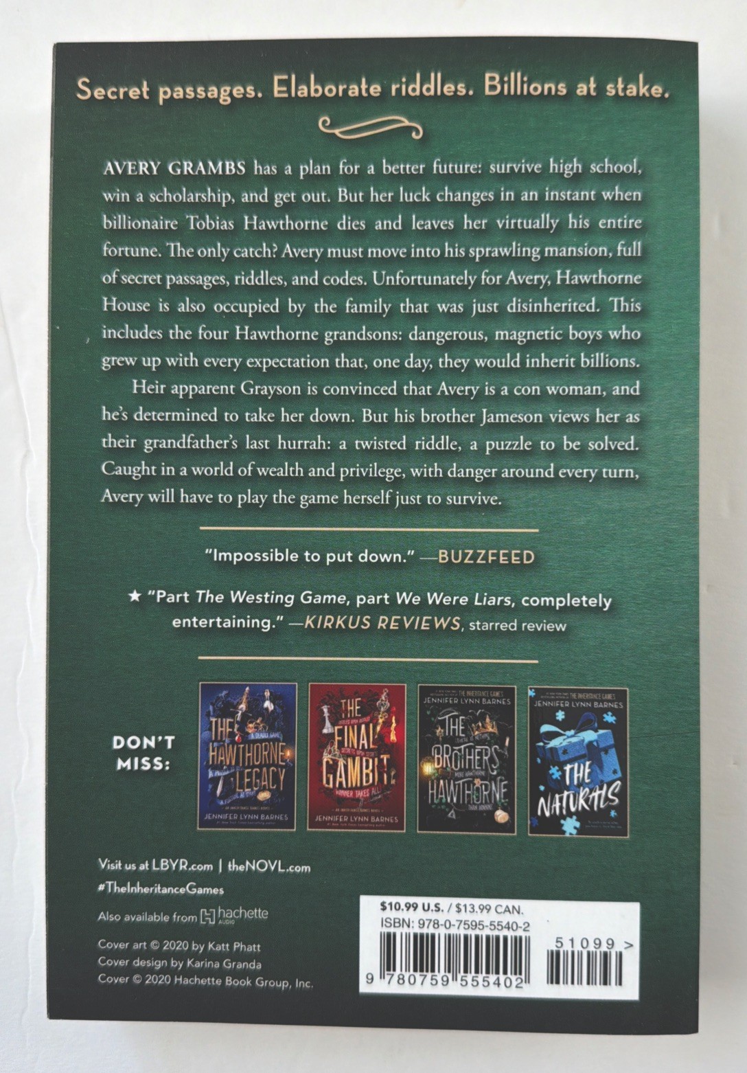 The Inheritance Games by Jennifer Lynn Barnes Paperback Book Brand New