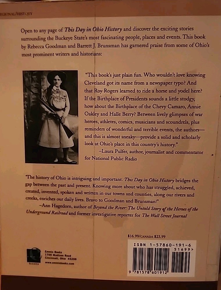 This Day in Ohio History by Rebecca Goodman and B Brunsman (2005, Tr Pb)
