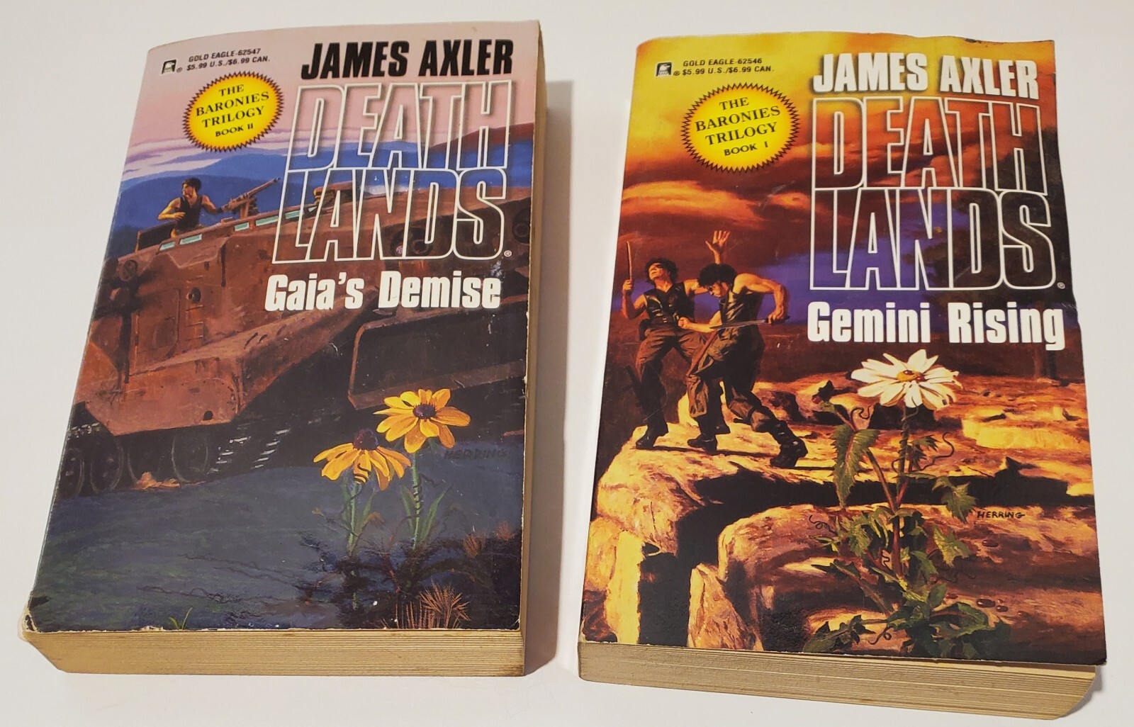 Vintage 1999 Lot Of 2 James Axler 1st Edition Books Gaia’s Demise Gemini Rising