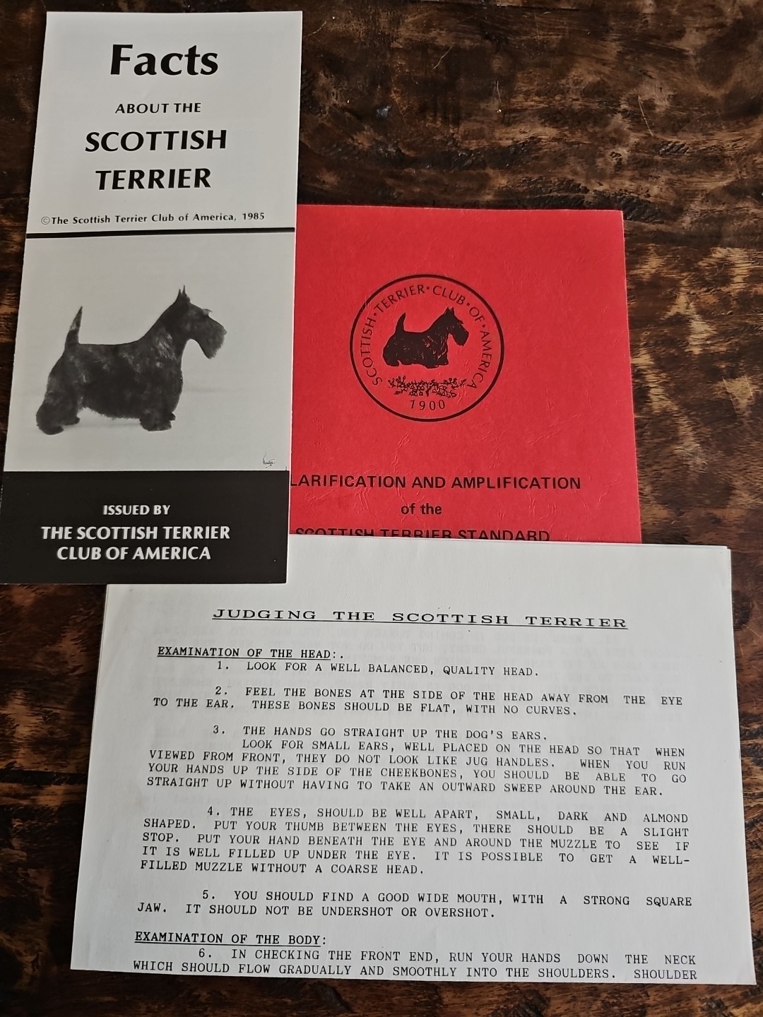 1985 STCA Scottish Terrier Standard Illustrated Lori Bush Judge Packet