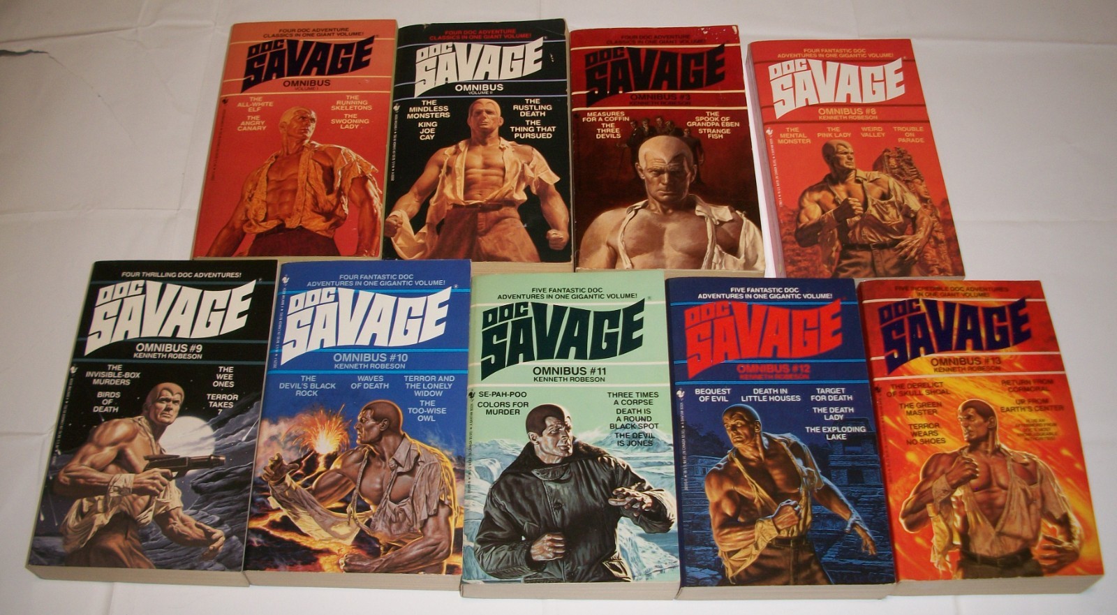 Doc Savage Omnibuss Book Lot of 9 Books #1, 2, 3, 8, 9, 10, 11, 12, & 13