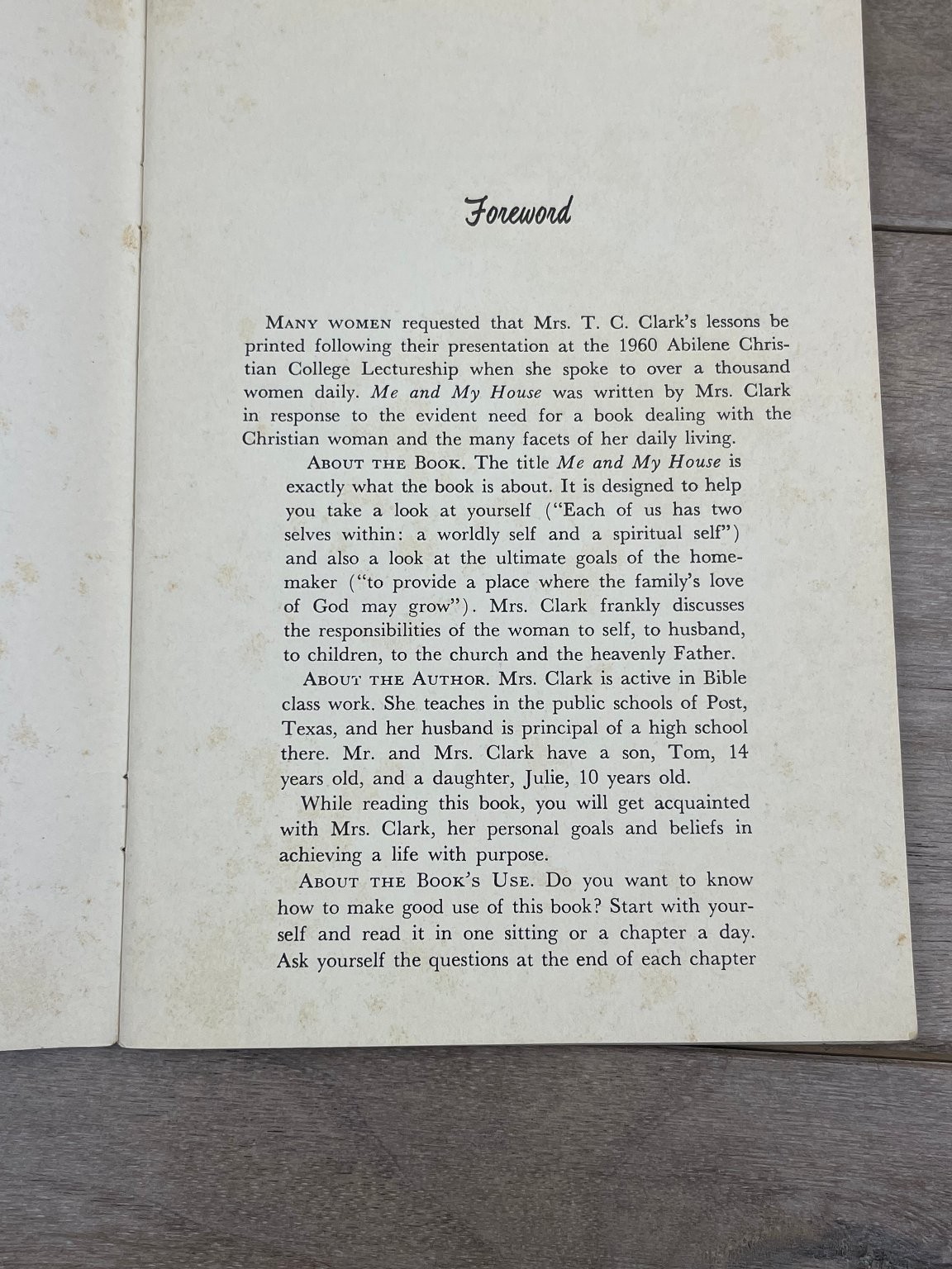 Me and My House Mrs. T. C. Clark 1961 Christian Living Fidelity Press