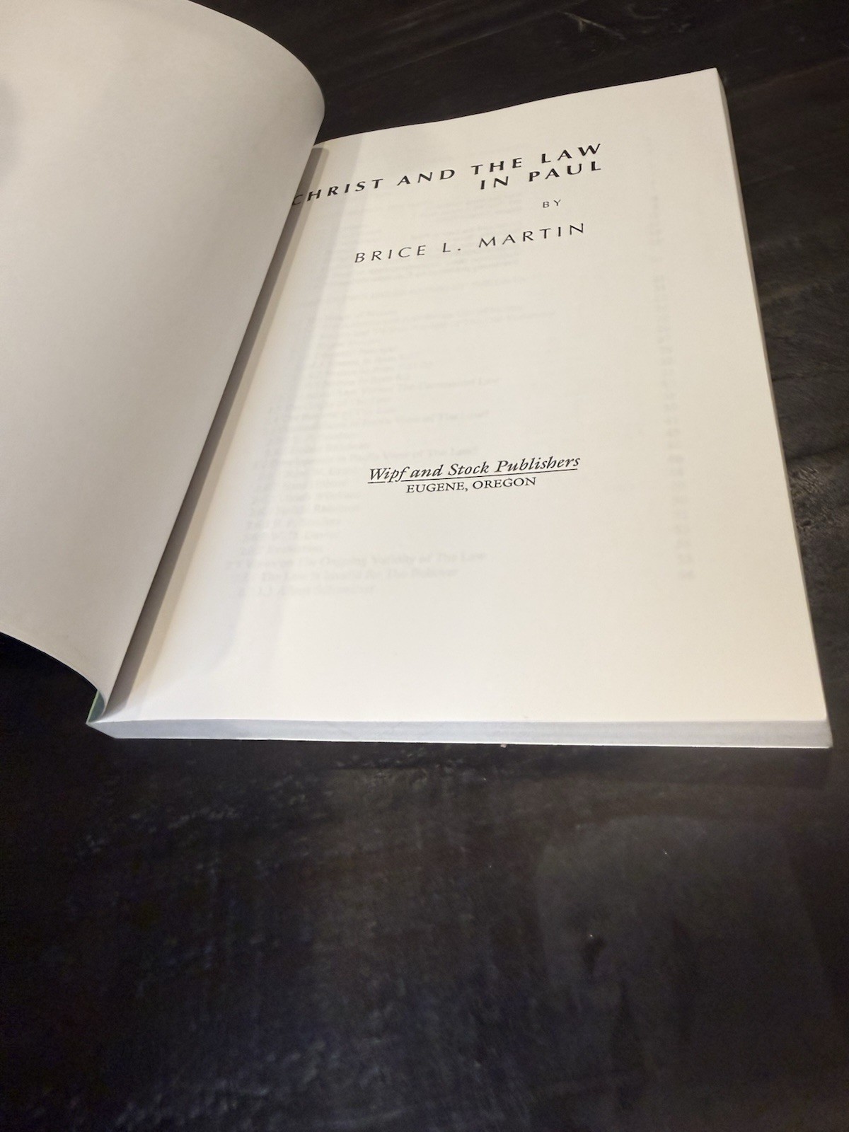Christ And The Law In Paul Bruce Martin Wipf Nice!