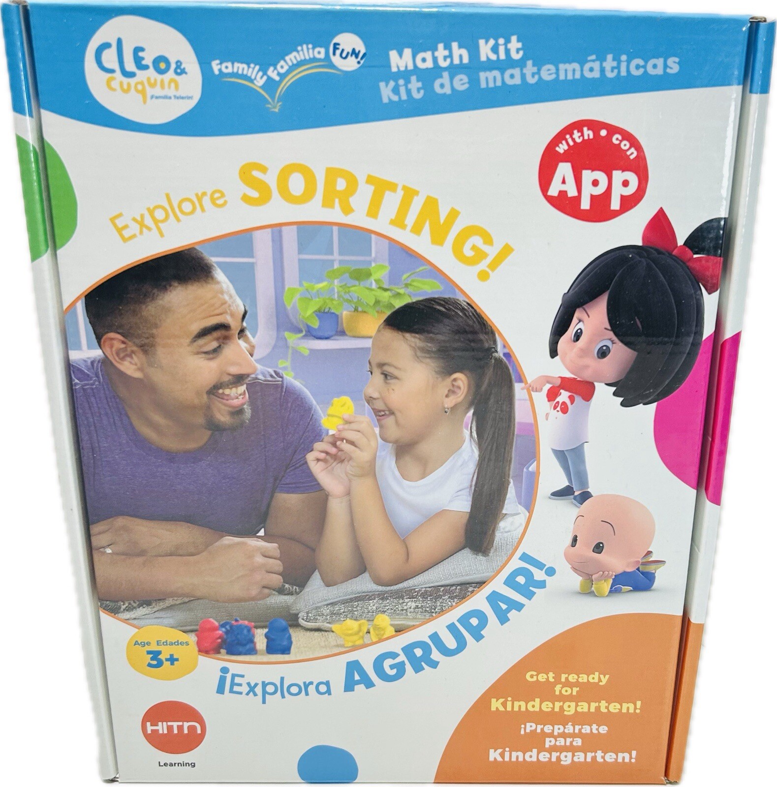 Cleo & Cuquin Family Fun 3D Shapes Math Kit And App Hitn Hispanic Sorting Pre-K