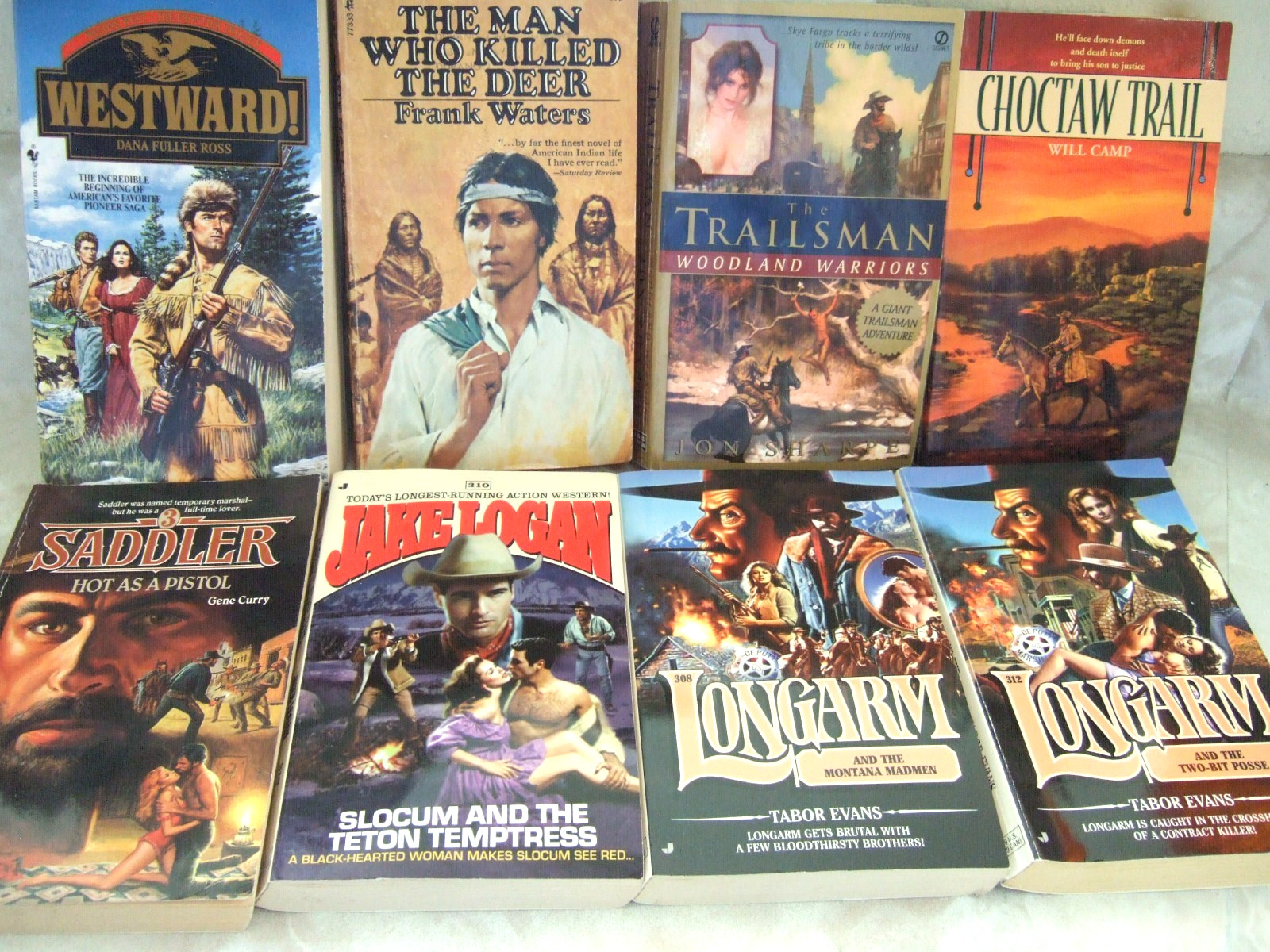 Adult Classic Westerns Lot of 8 Books -Jake Logan, Tabor Evans & More Paperbacks