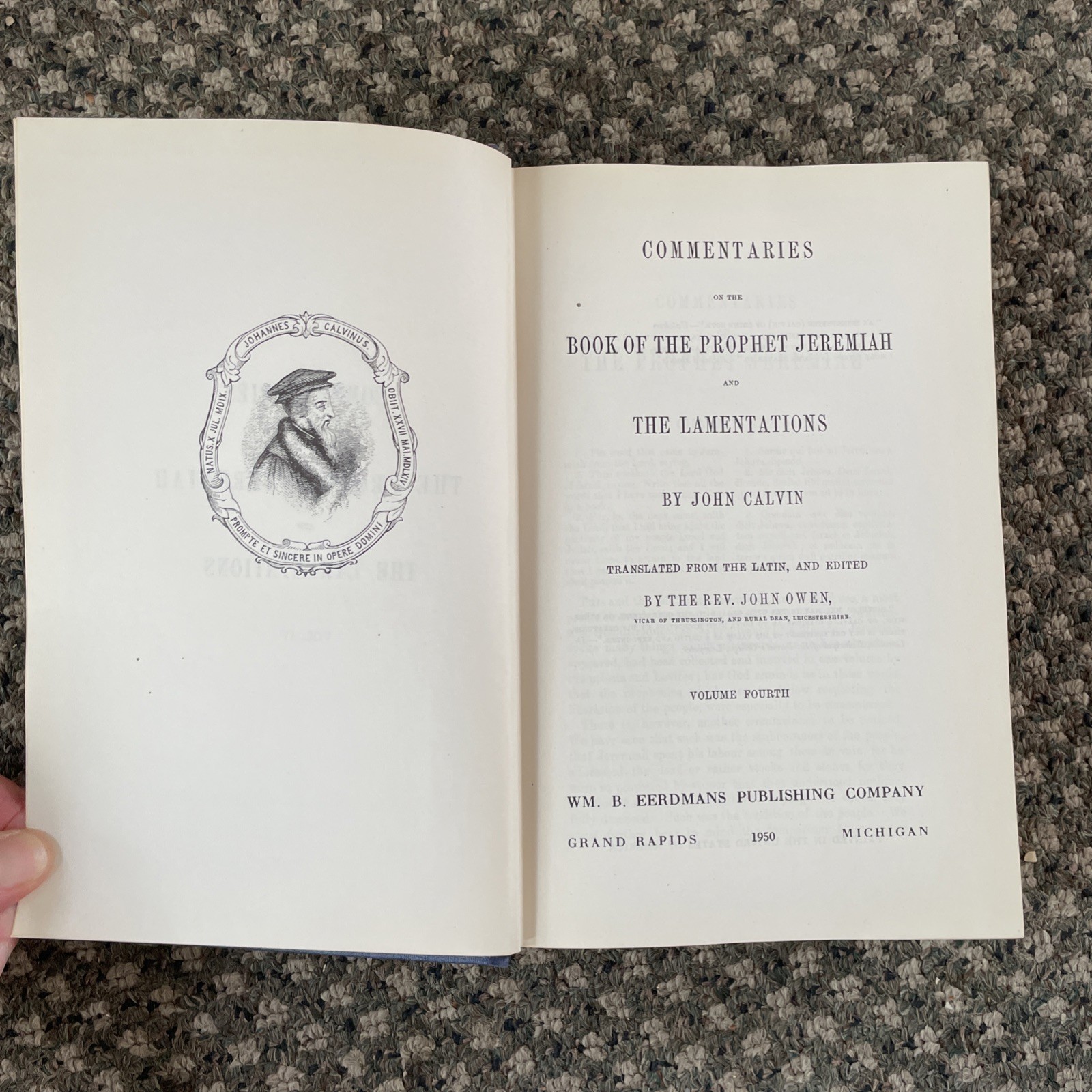 Calvin’s Commentary on Jeremiah 5 Volume Set Eerdmans 1950 Hardback