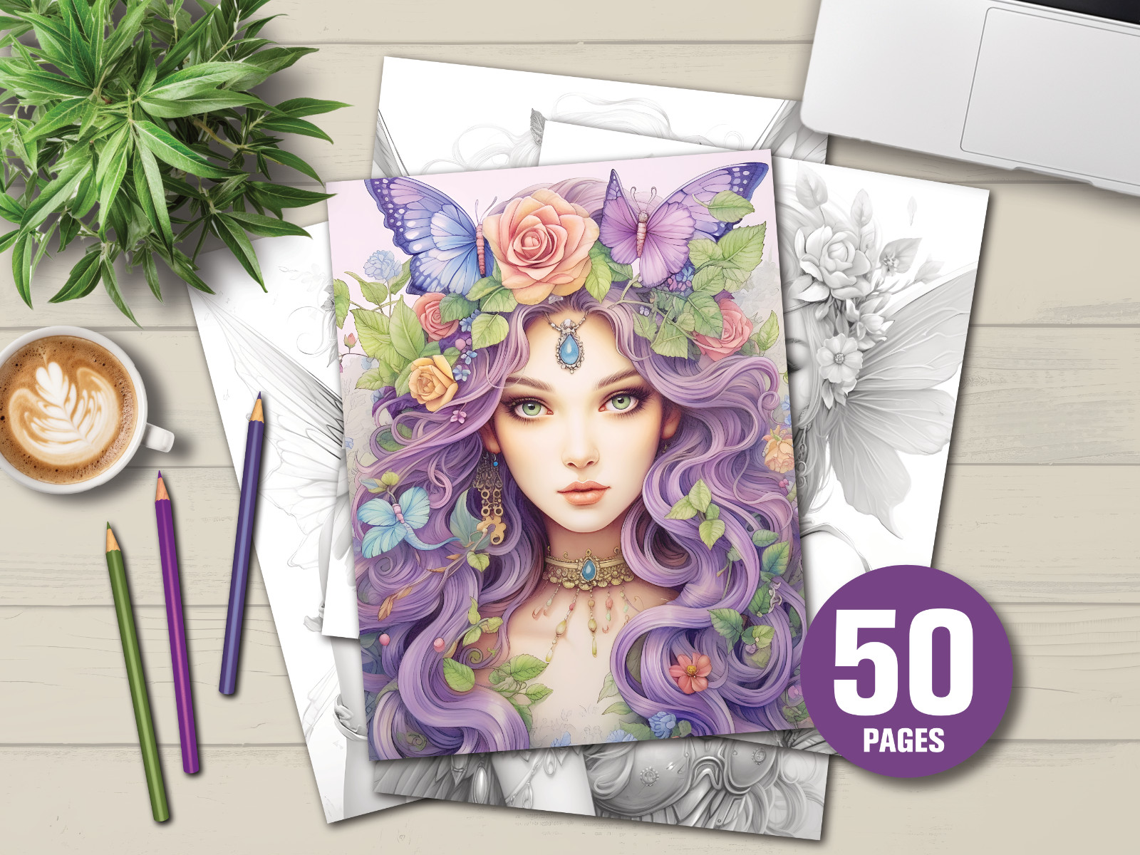 Adult Coloring Pages Bundle Fairy bundle 430 pages Printable Pages