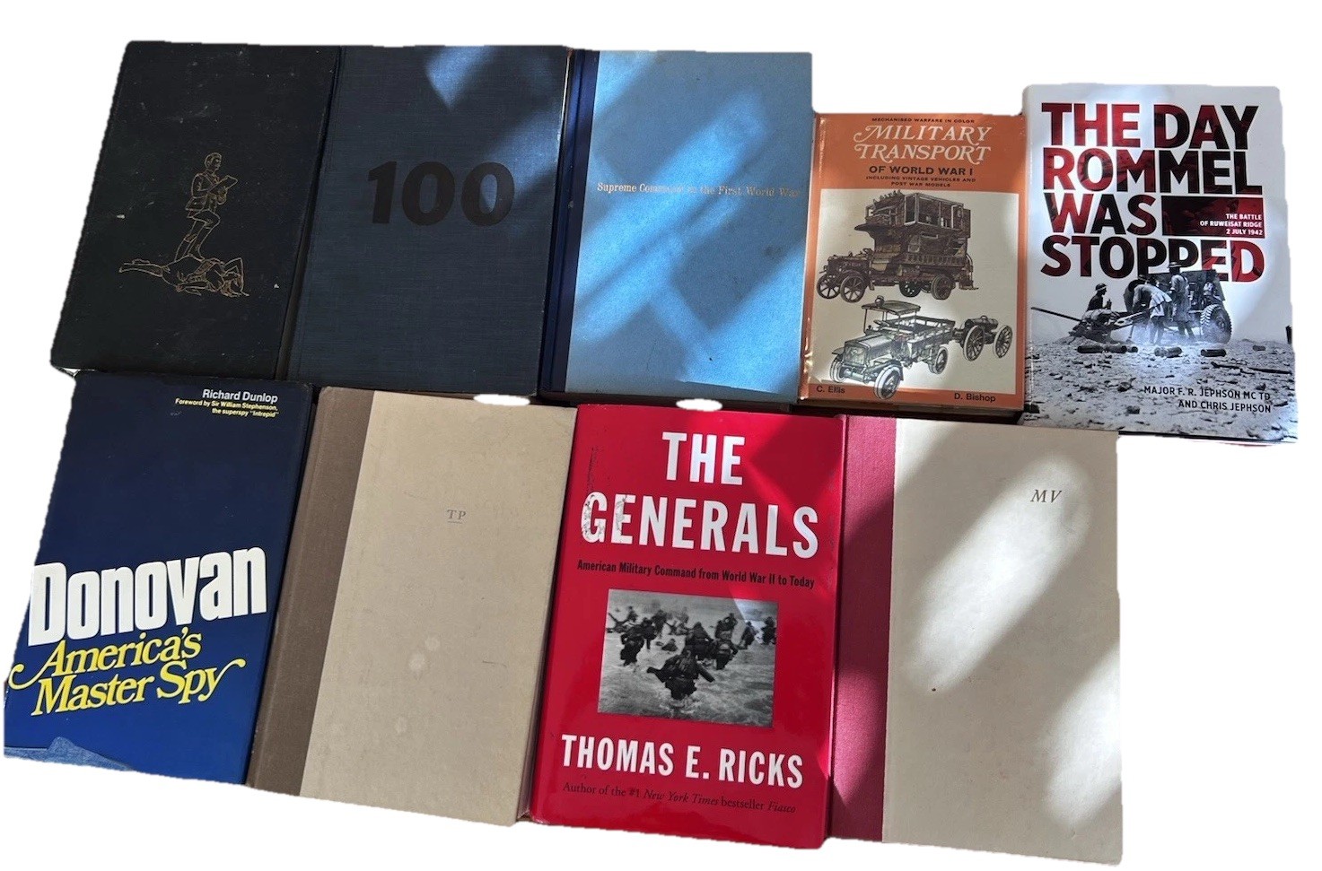 Military, WW1, WW2 Book Lot 9 Hardcover Vintage War Books