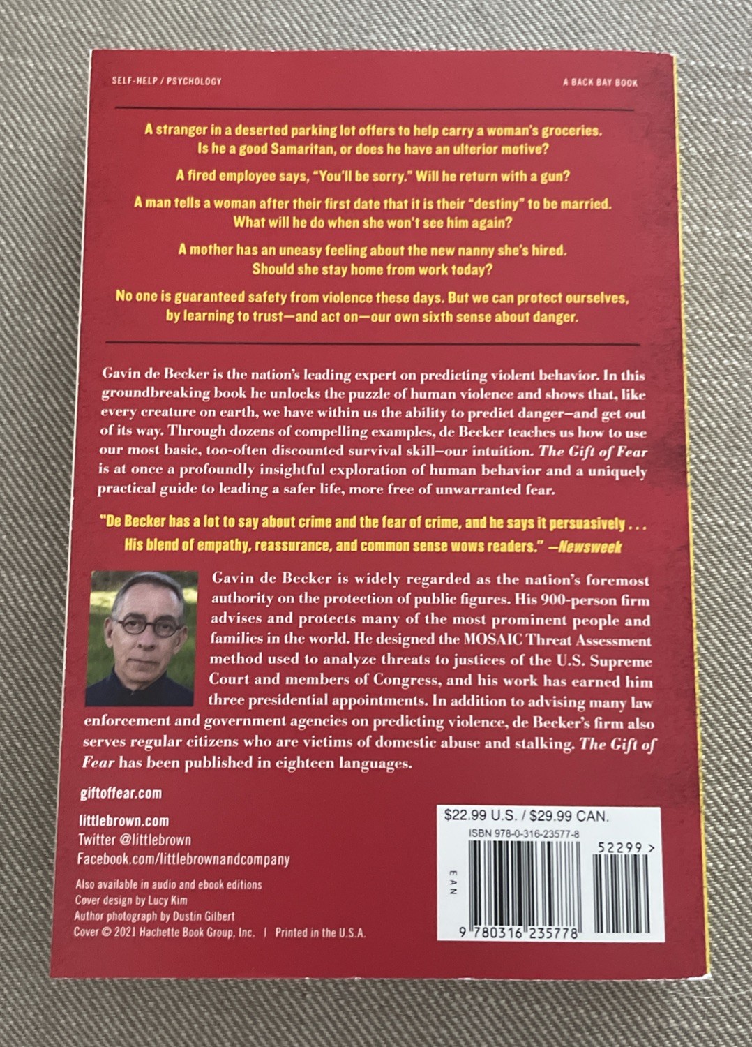 Hachette Book Group The Gift of Fear Gavin De Becker Paperback