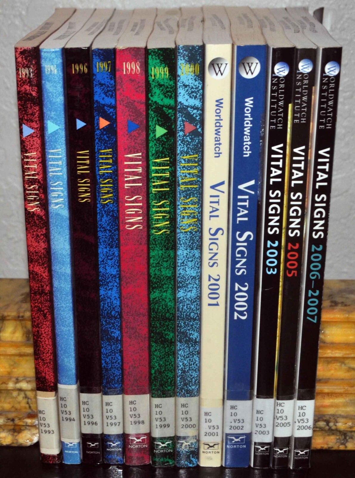 U.N. Worldwatch Institute. 1993-2007 VITAL SIGNS Yearbooks. Environmental Trends