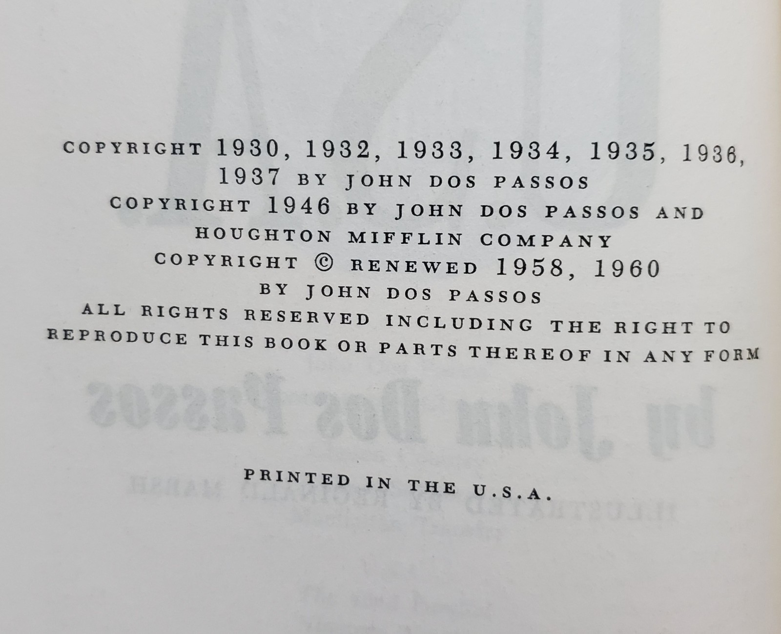 Vintage John Dos Passos U.S.A Trilogy (3 Volumes) 1960 Illustrated HC’s w/DJ BCE