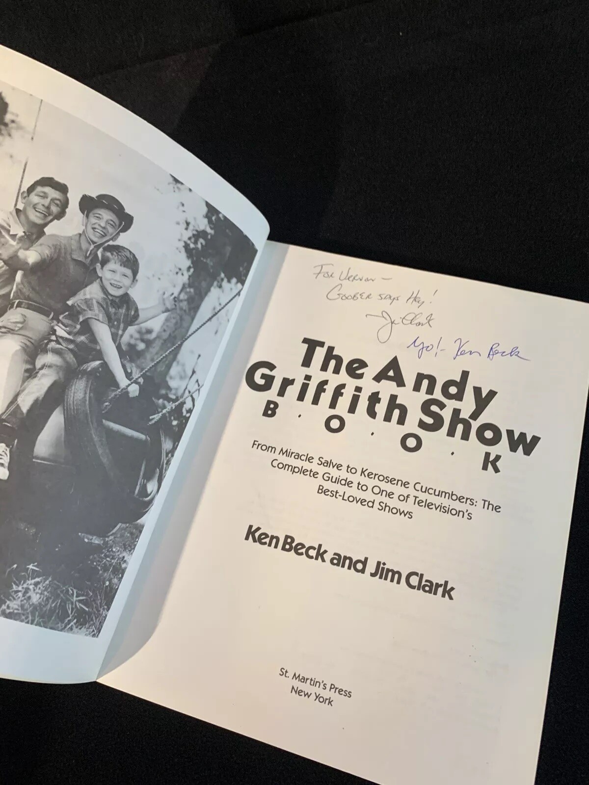 The Andy Griffith Show Book by Ken Beck & Jim Clark 1985 SIGNED