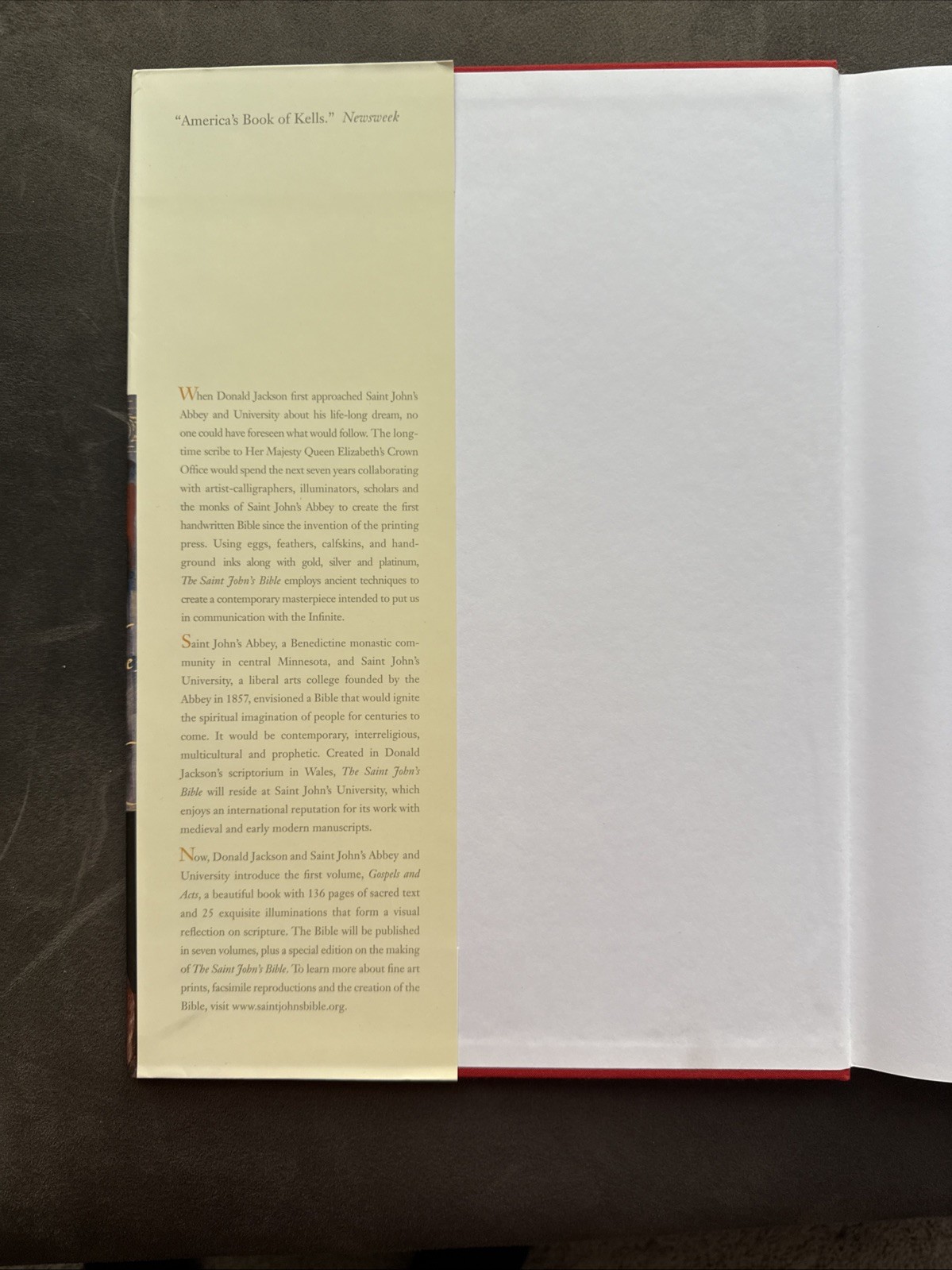 The Saint John’s Bible Gospels and Acts by Donald Jackson Hardcover 2005