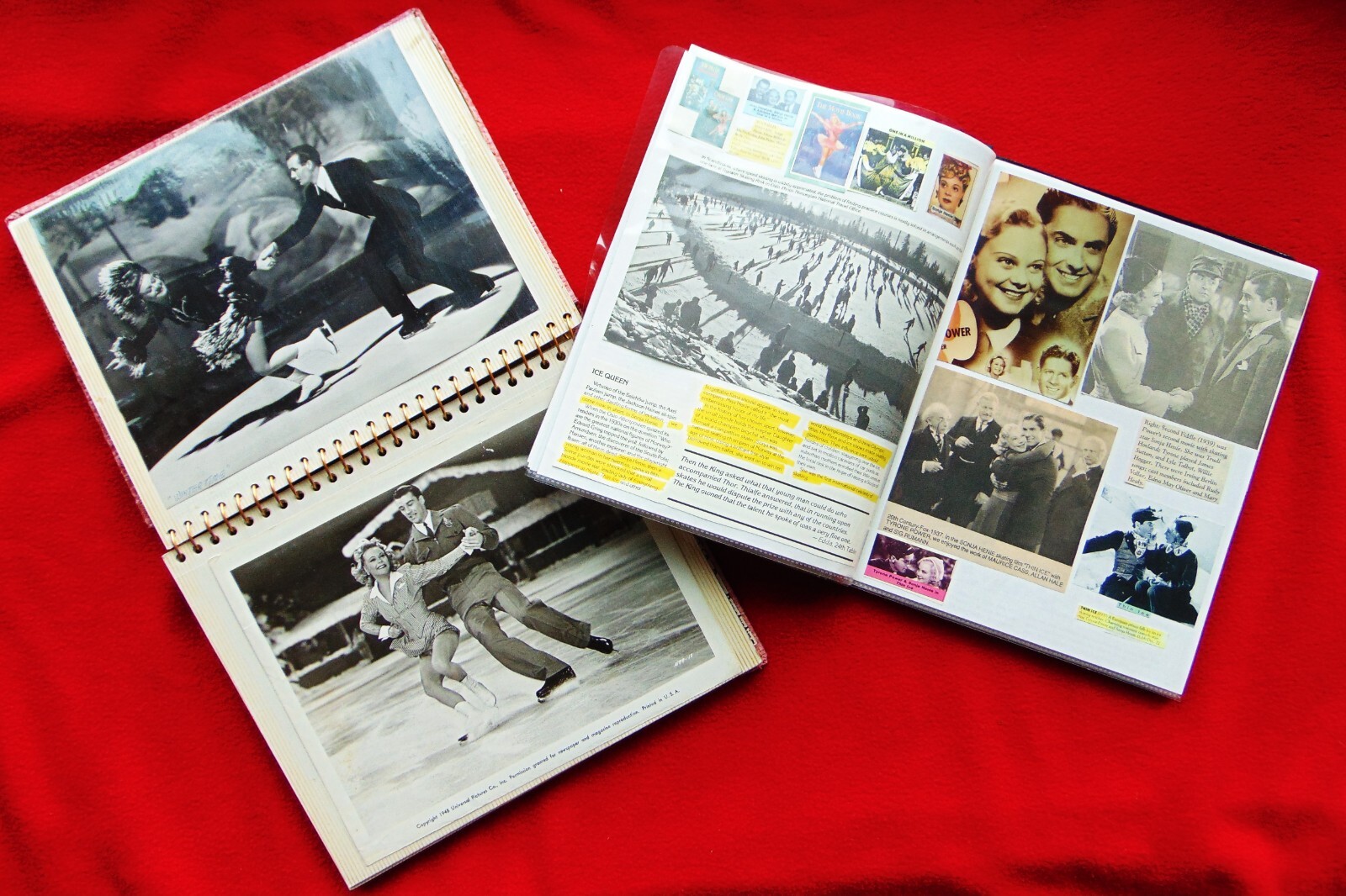 SONA HENIE ~ 2 BOOKS ~ 12 RARE STUDIO 8 x 10 PHOTOS ~ 78 TOTAL PAGES MEMORABILIA