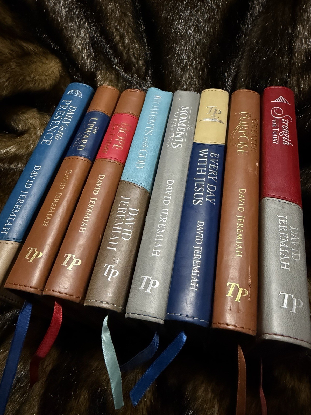 David Jeremiah Leather Bound Devotional Book Lot 8 Christian Leather Collection