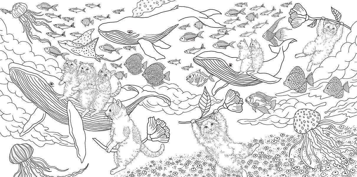 Fairytale Traveling Animals Cat and Friends Coloring Book Japanese New