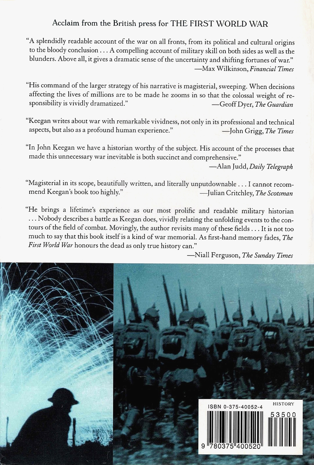 THE FIRST WORLD WAR by John Keegan 1999 HC 1Ed/3