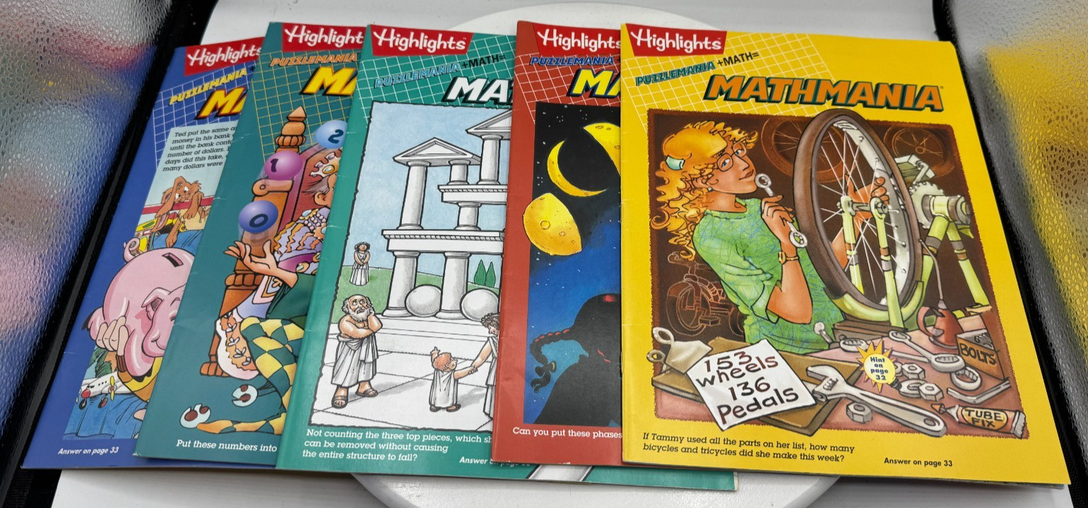 Highlights Mathmania Vintage early 1990+ Lot 37 Activity Book Homeschool