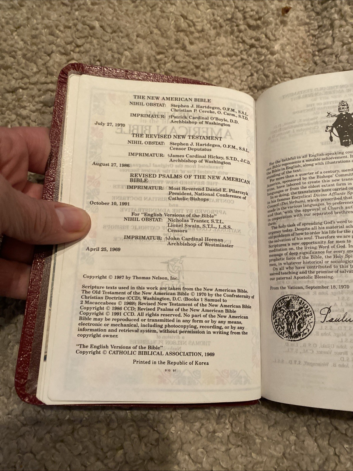 New American Bible Holy Bible Catholic Bible Press 1987