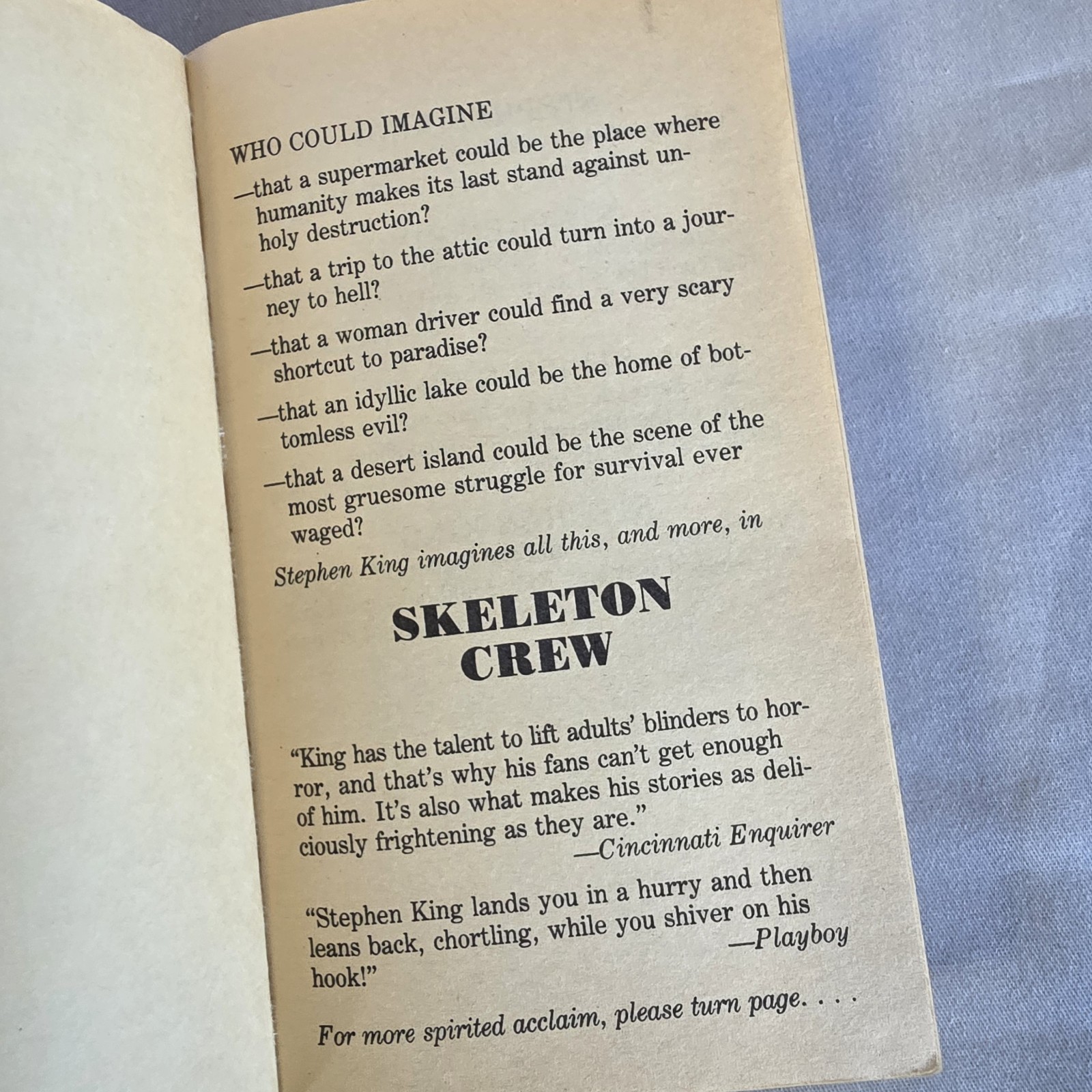 Skeleton Crew by Stephen King, First Signet Printing 1985 Paperback HORROR