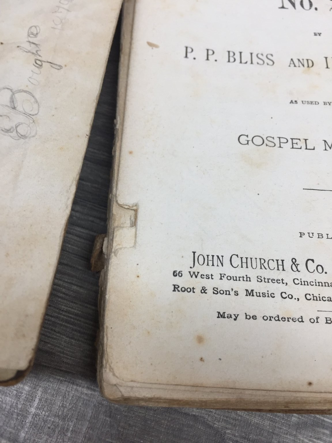 Gospel Hymns No. 2 Bliss Sankey 1876 Hymnal Vintage Sheet Music John Church