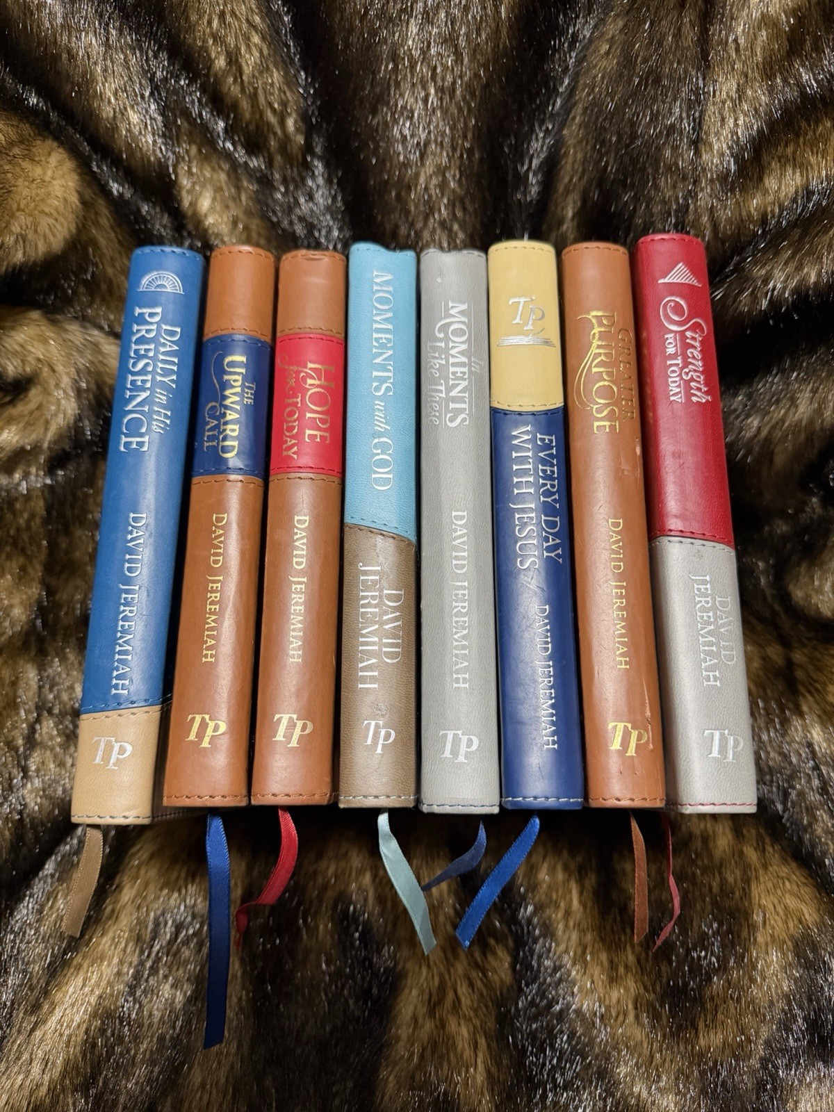 David Jeremiah Leather Bound Devotional Book Lot 8 Christian Leather Collection