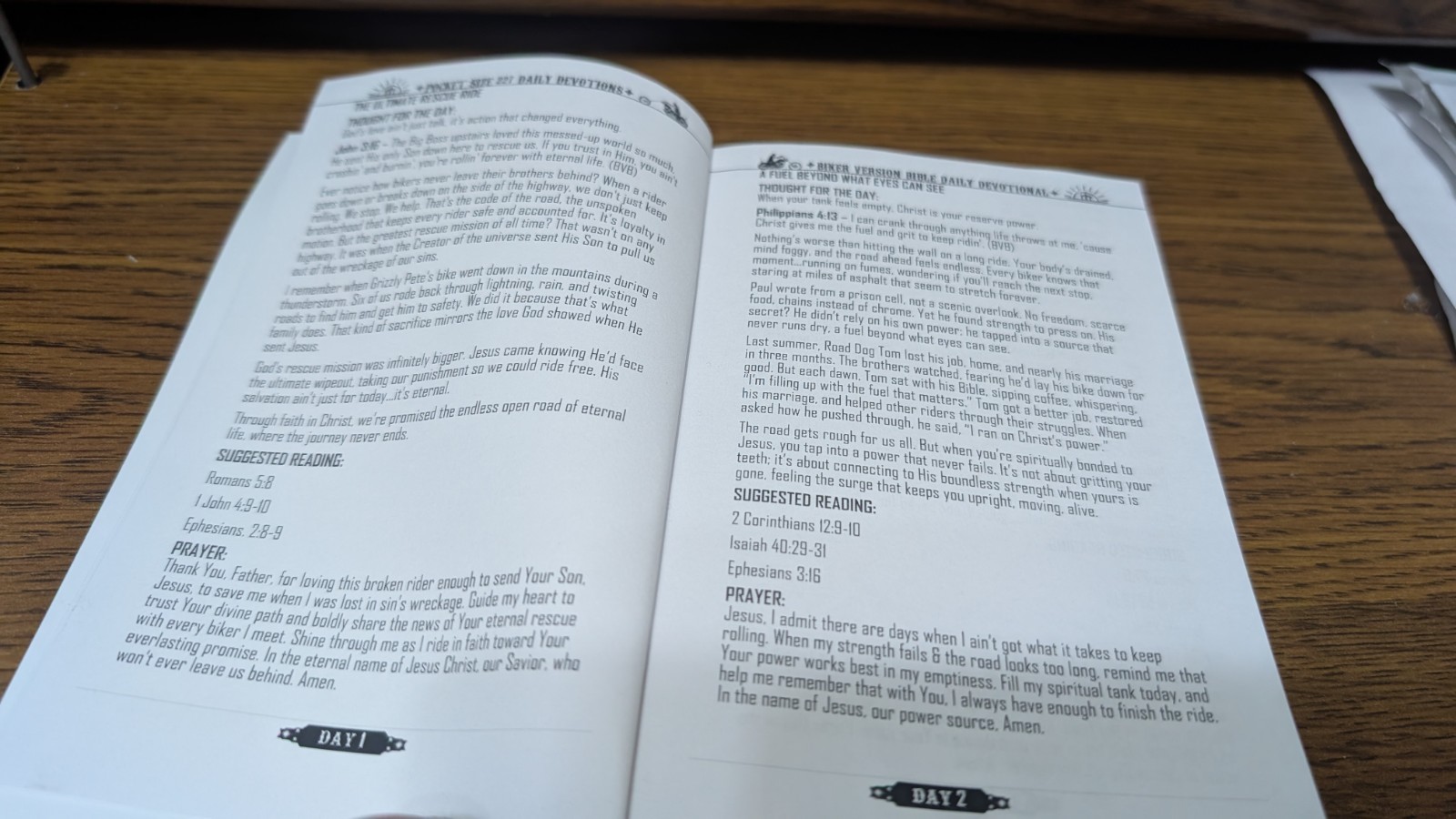 Biker Version Bible Daily Devotional ✦ Pocket Size ✦ 227 BVB Daily Devotions 🏍