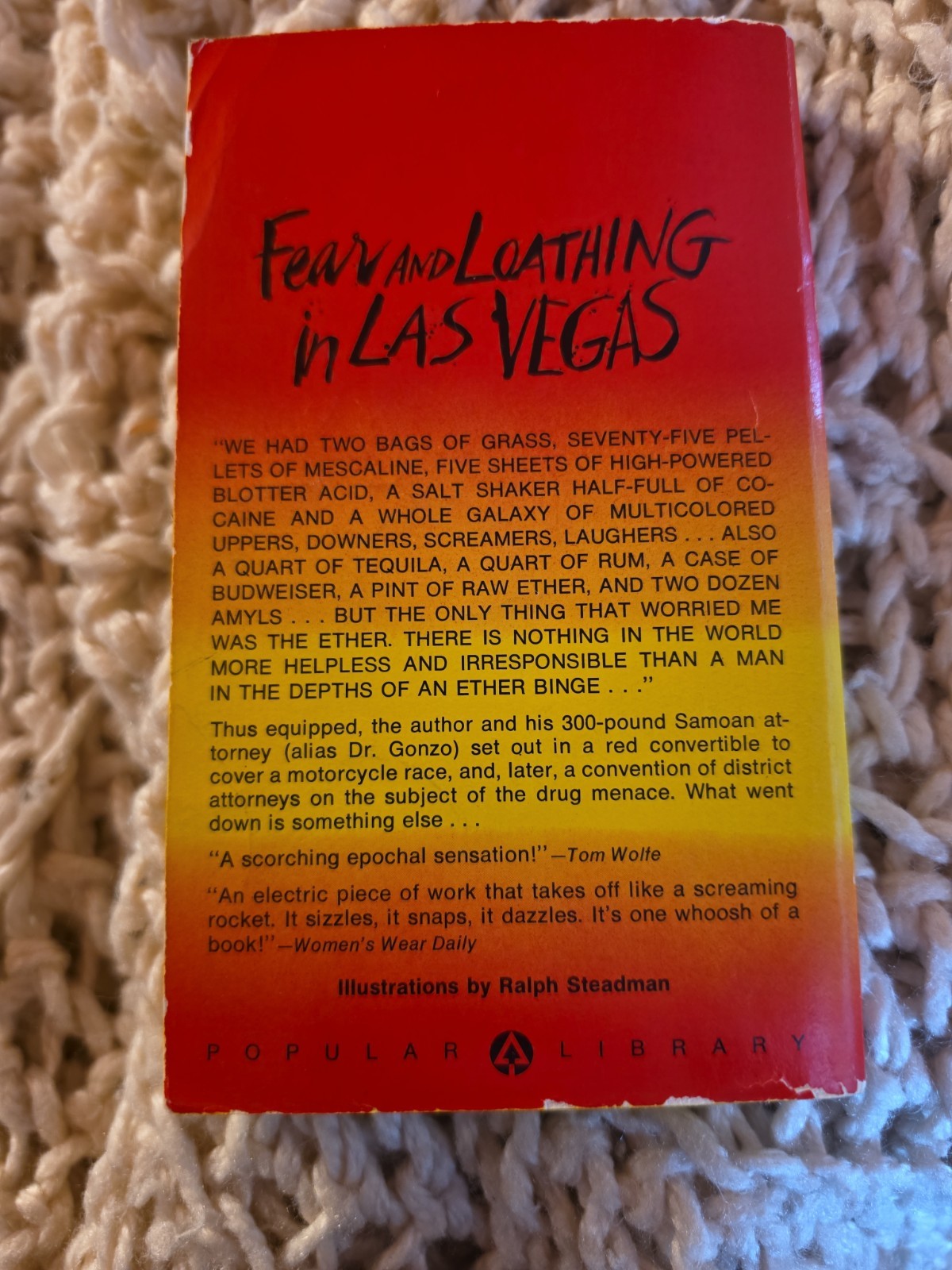 Fear & Loathing In Las Vegas Hunter S Thompson 1971 Popular Library Edition Book