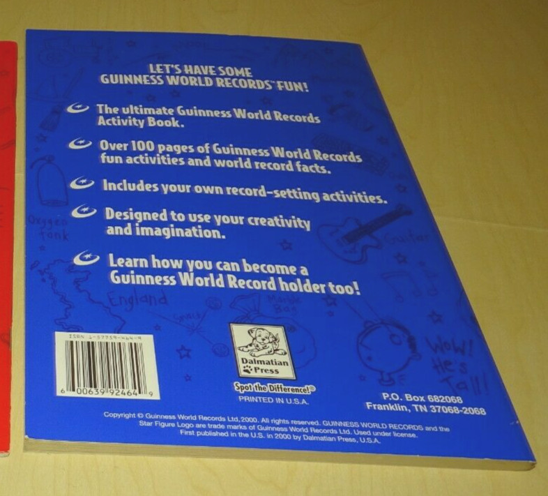 Guinness World Records Activity Book Plus Sticker Fun 2000 Paperback JC