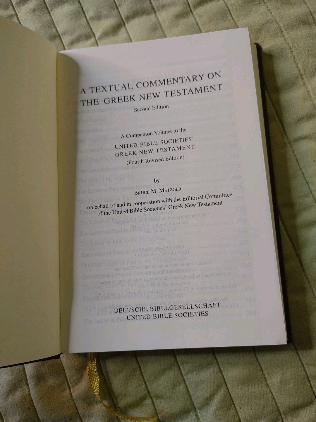 A Textual Commentary on the Greek New Testament, Second Edition 1994, Very Good