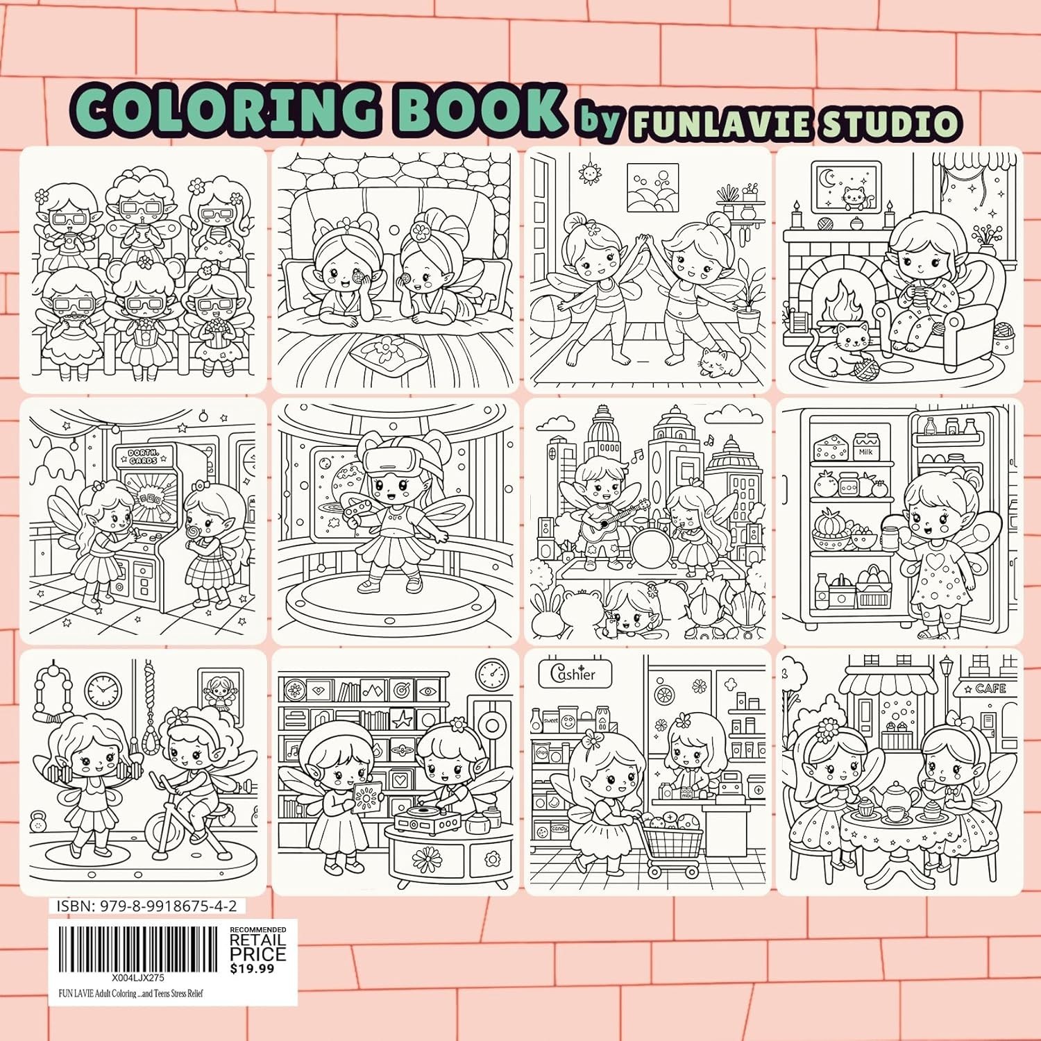 Mindfulness Coloring Book for All Ages | 32 Pages of Fairy Scenes, Spiral-Bound