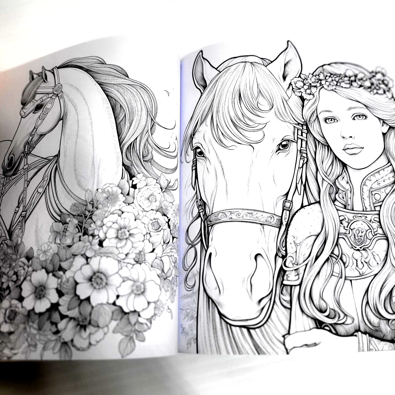 Magical World of Horses 8″x8″ Paperback Coloring Book w/ 20 Pages of 40 Images