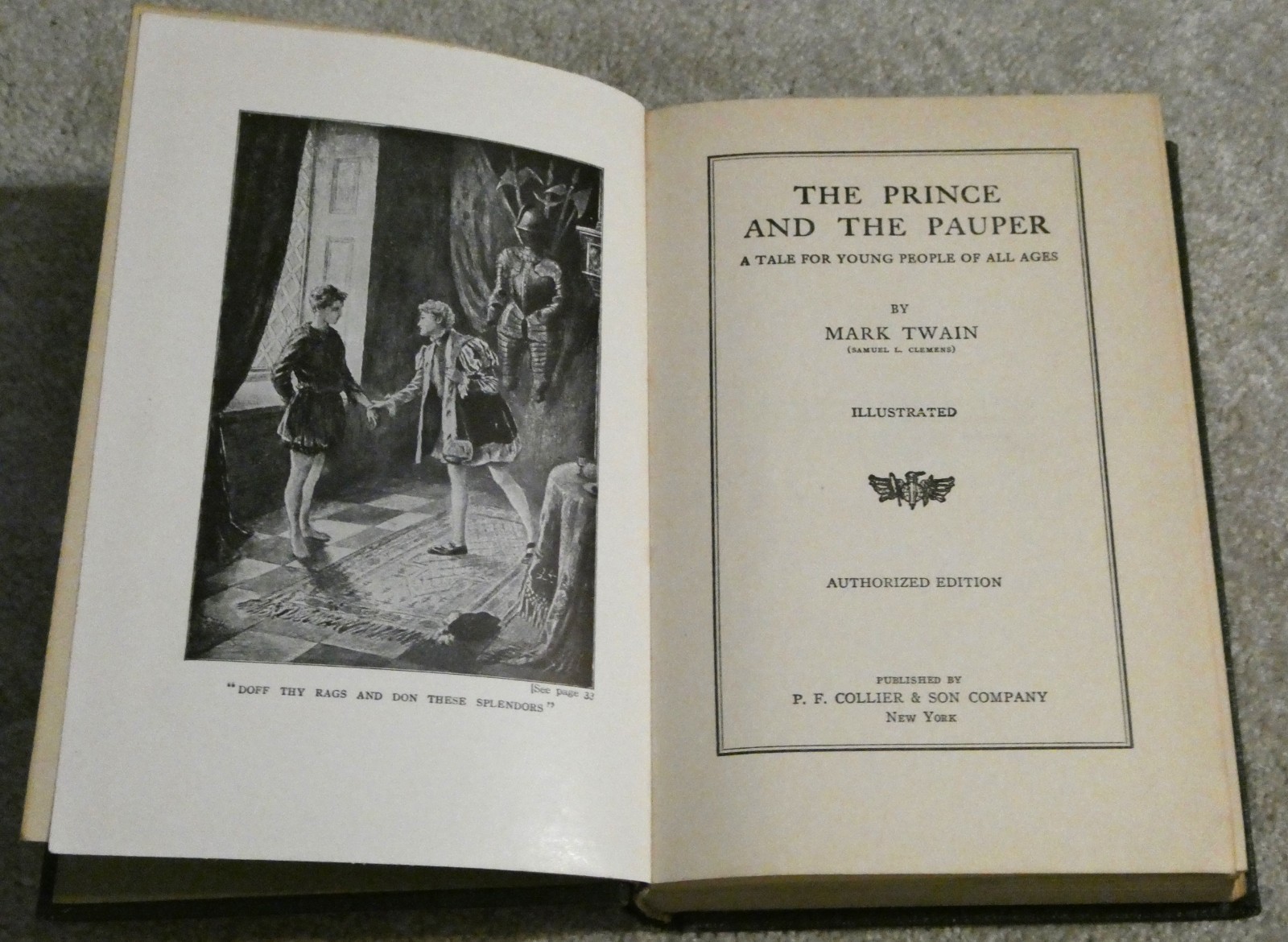 3 Mark Twain Collier Hardcover Book Lot Tom Sawyer Pudd’nhead Prince Pauper