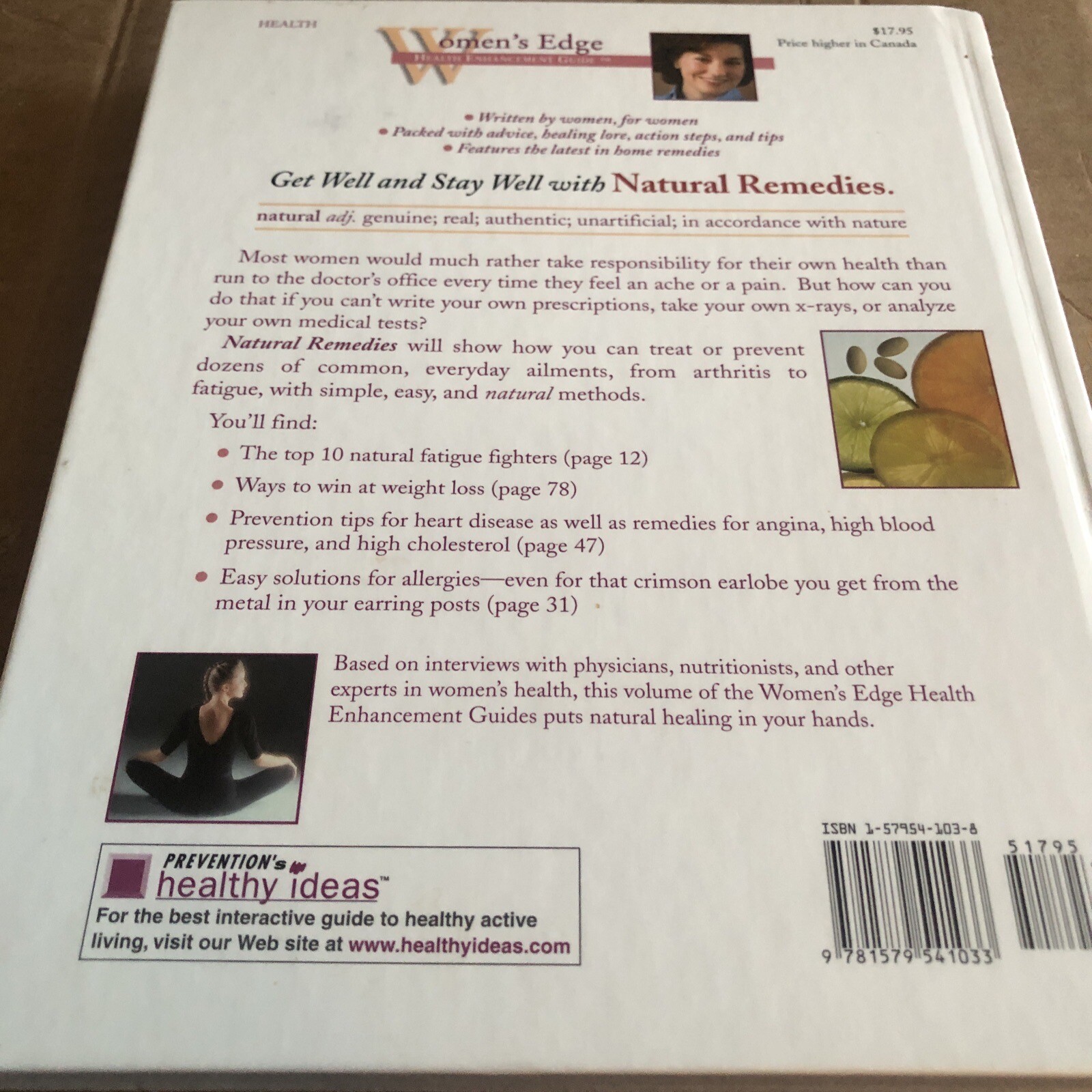 Womens Edge Natural Remedies Non-drug Healing Strategies HC 1999 Health Rodale