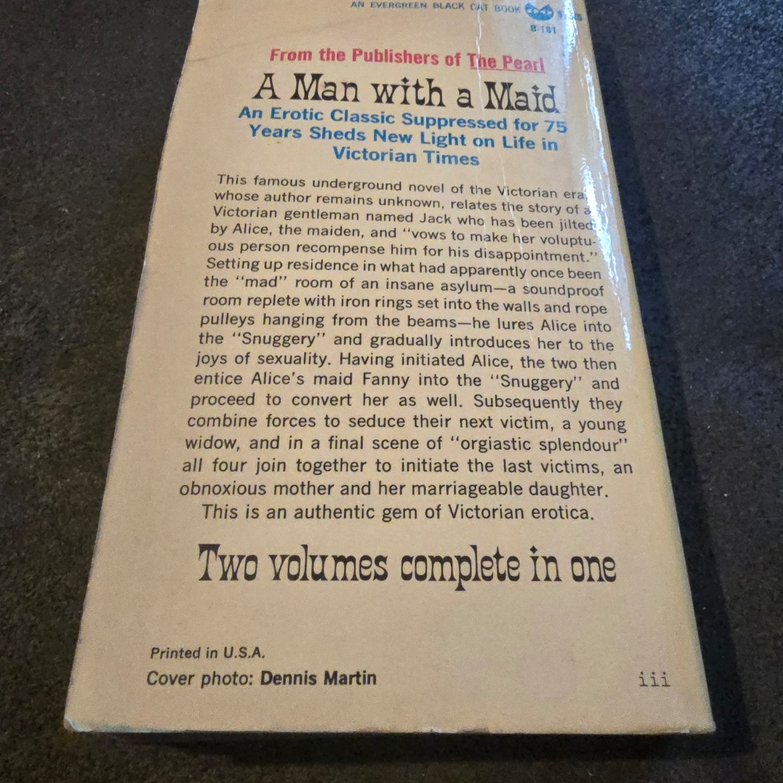A Man With a Maid Paperback 1968 Erotica Underground Novel of Victorian England