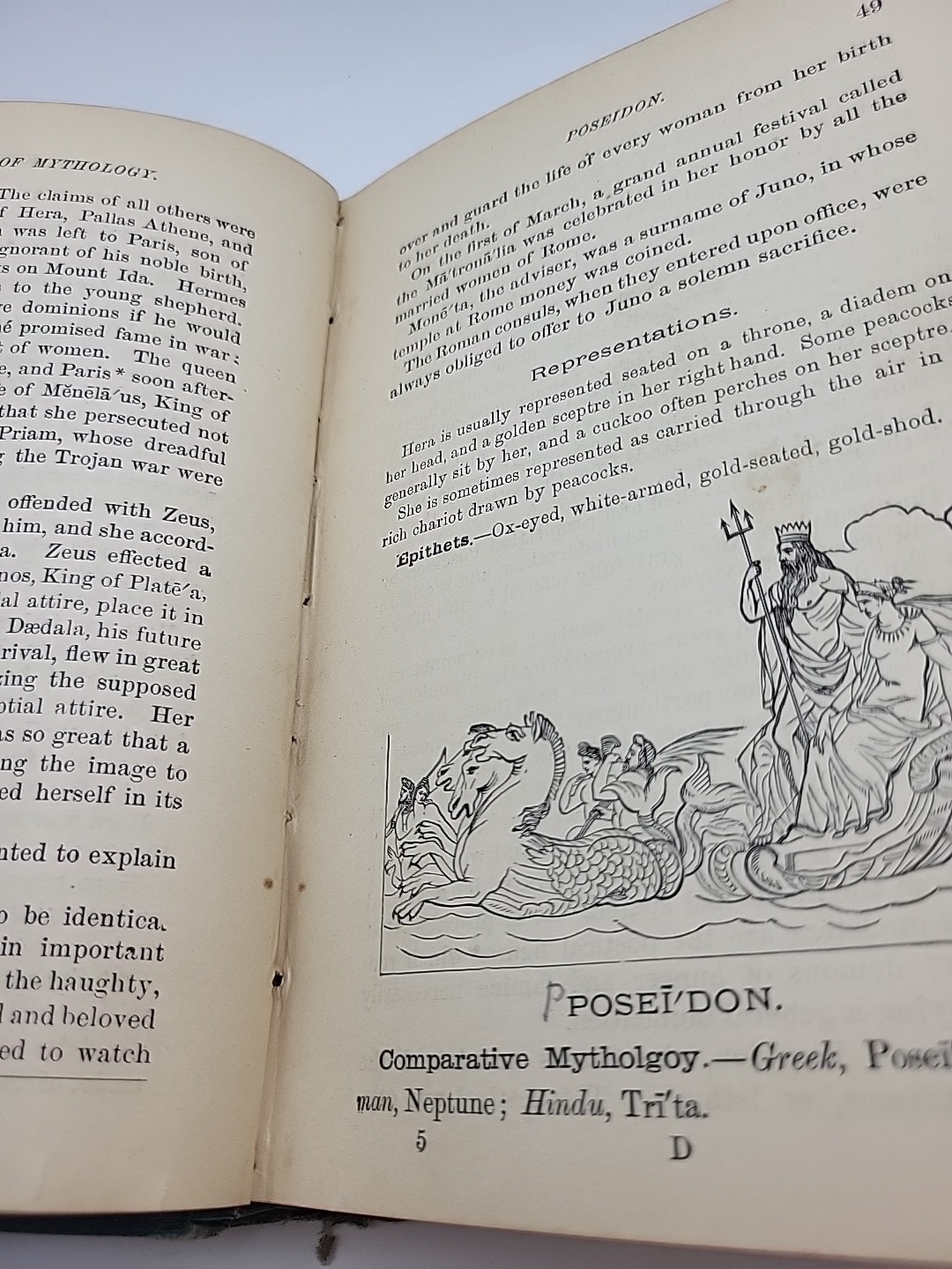 Hand Book of Mythology Edwards Antique Hardcover 1883 Eldredge & Brothers