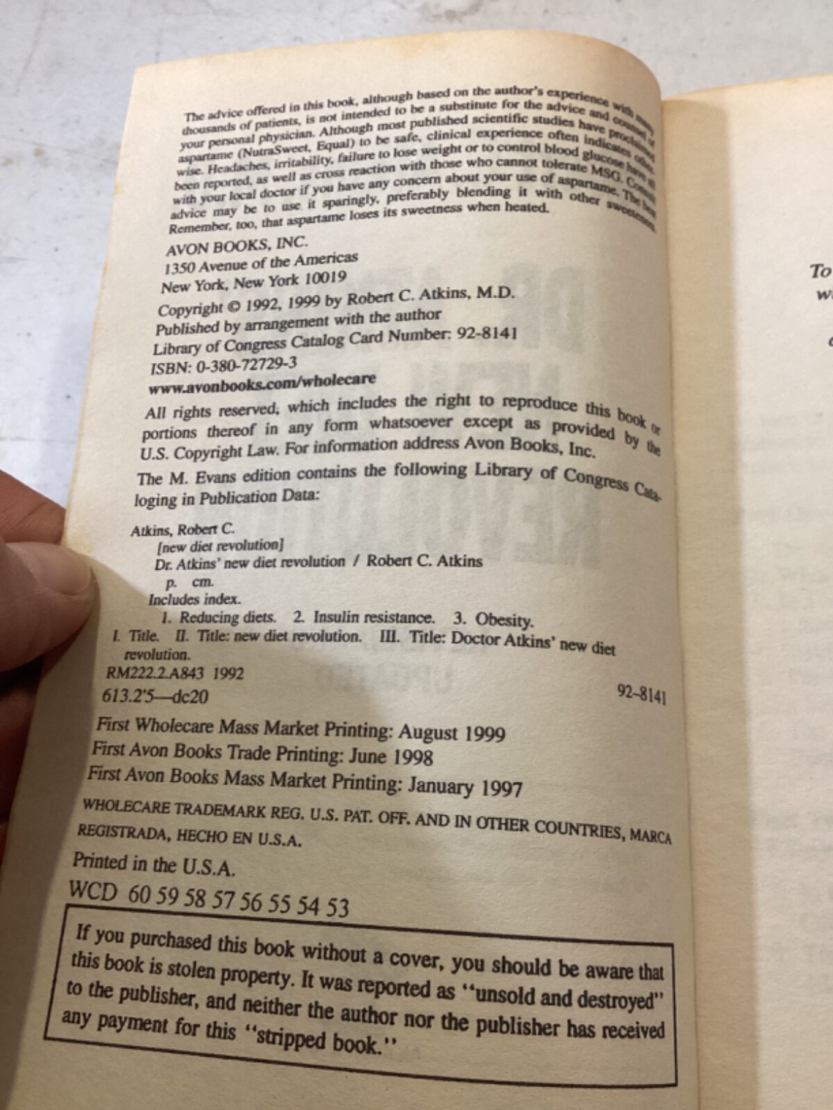 Dr. Atkins’ New Diet Revolution – Mass Market Paperback – Acceptable