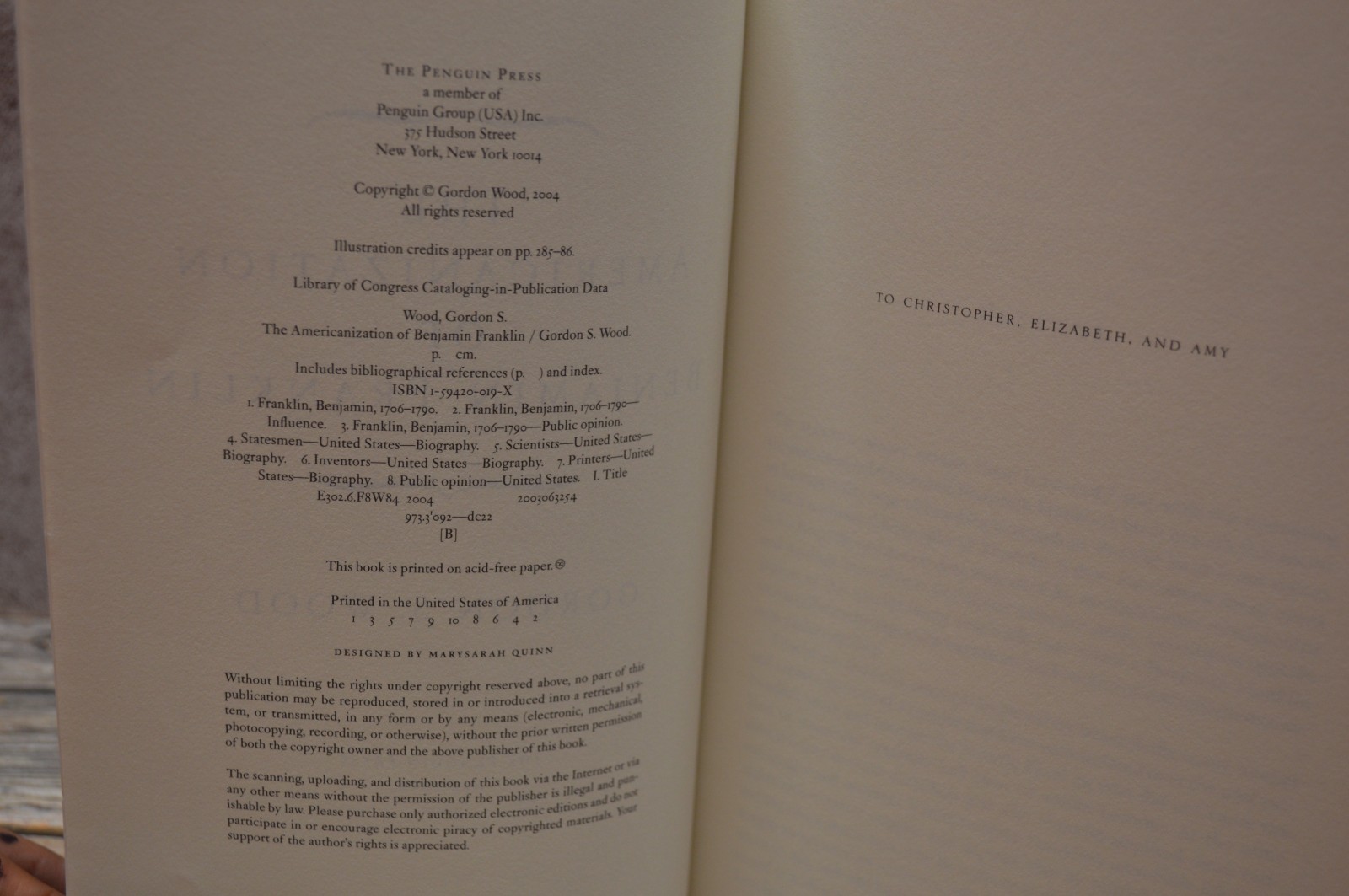 Americanization of Benjamin Franklin by Gordon S. Wood🟫☁