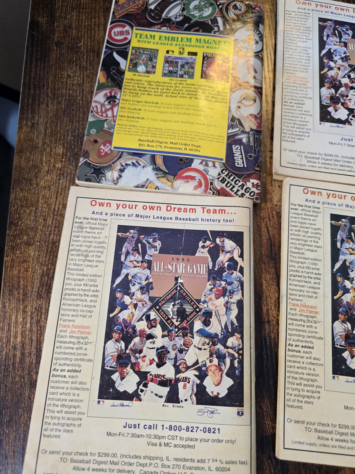 Lot Of 6 1994 Baseball Digest Various Conditions Mlb Sports Publication Vintage